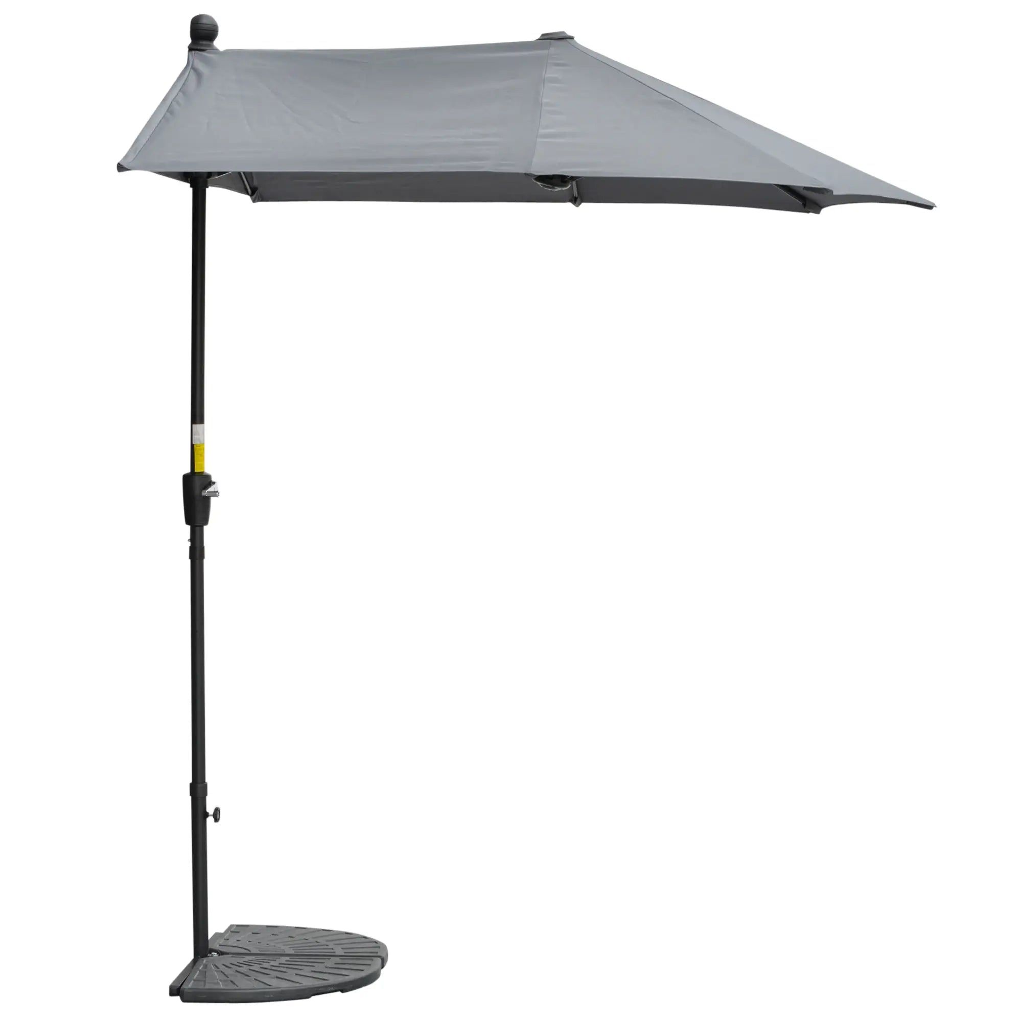 Outsunny Halbrundschirm Sonnenschirm mit Handkurbel Belüftung