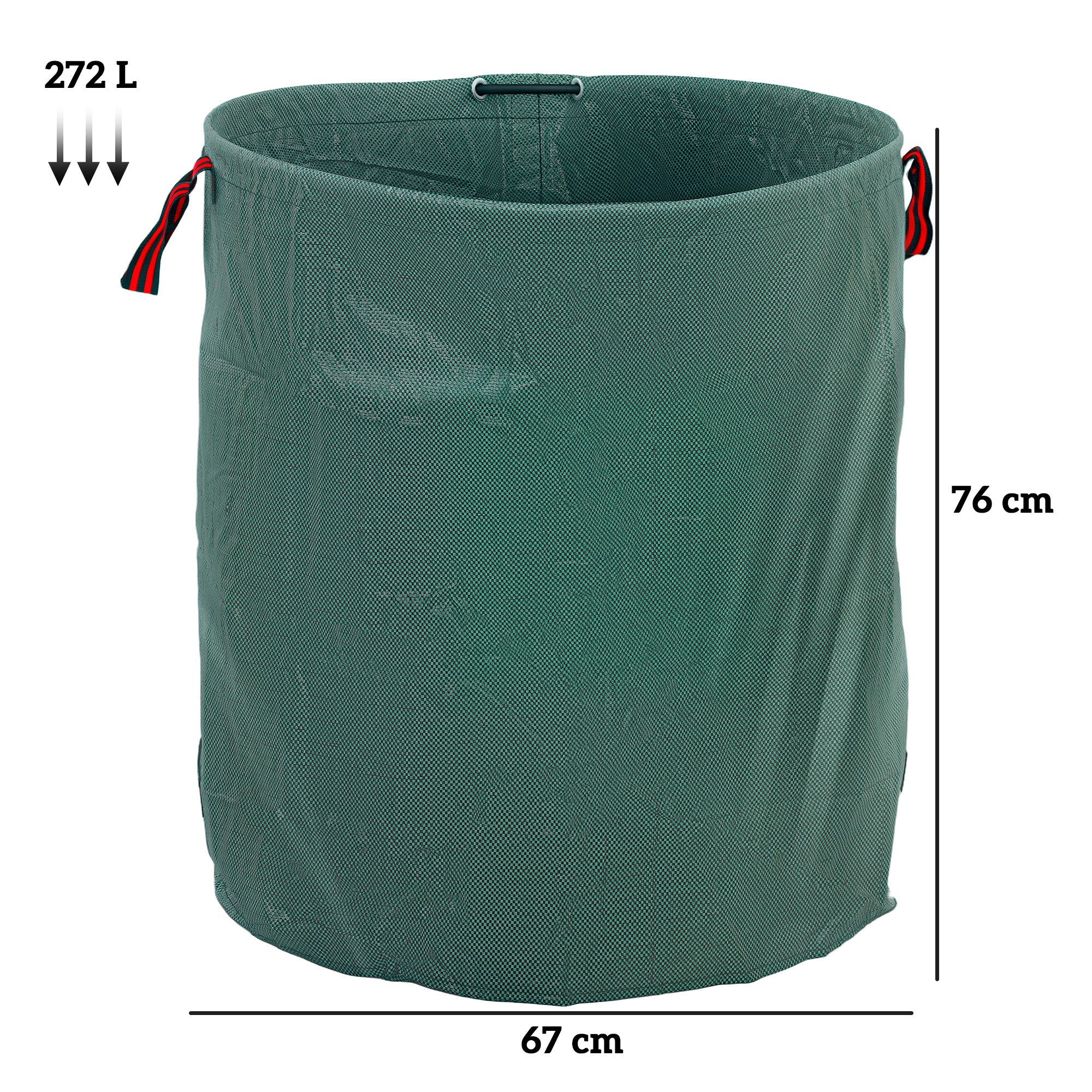 Outsunny Gartensack 3x272L wasserdicht Gartenabfallsack mit Griffe, stabil Laubsack UV Schutz Grün