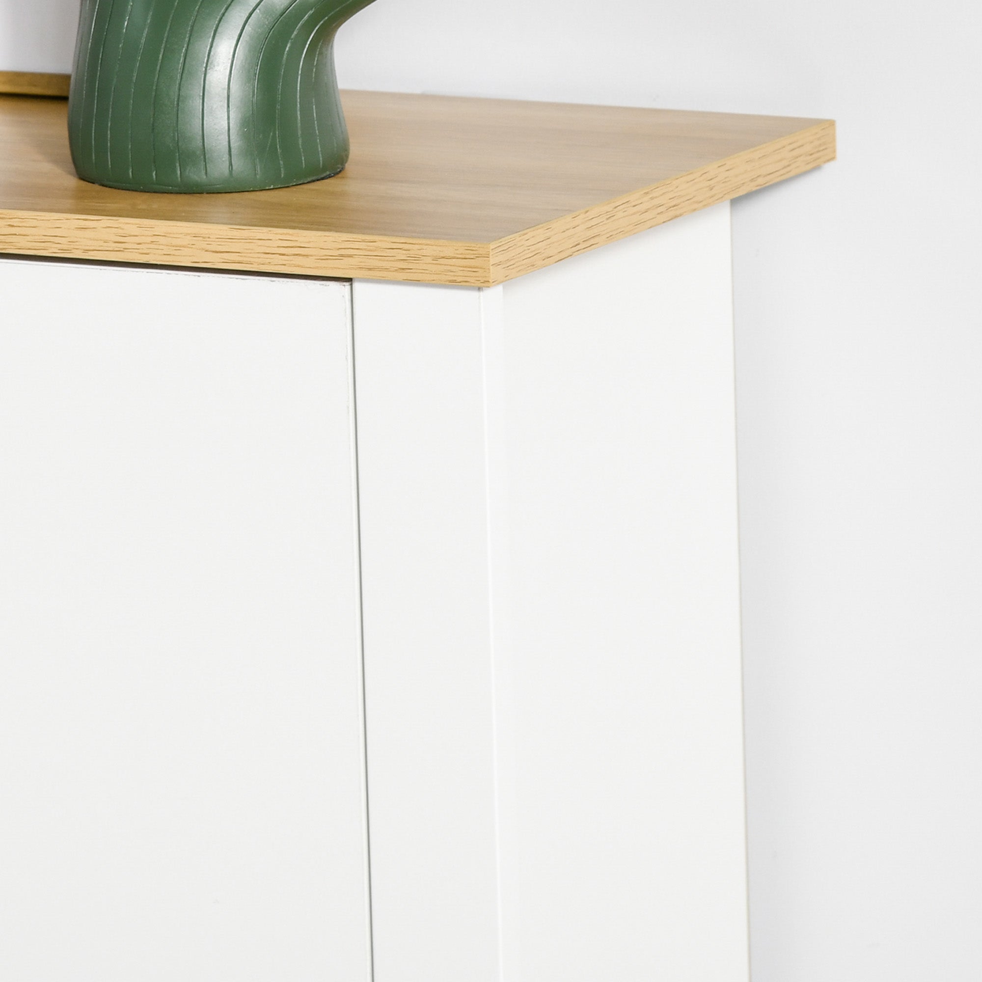 HOMCOM Schuhschrank Schruhregal Schuhaufbewahrung, 2 Fächer, 12 Paar Schuhe, 72 cm x 26 cm x 80 cm, Weiß + Braun