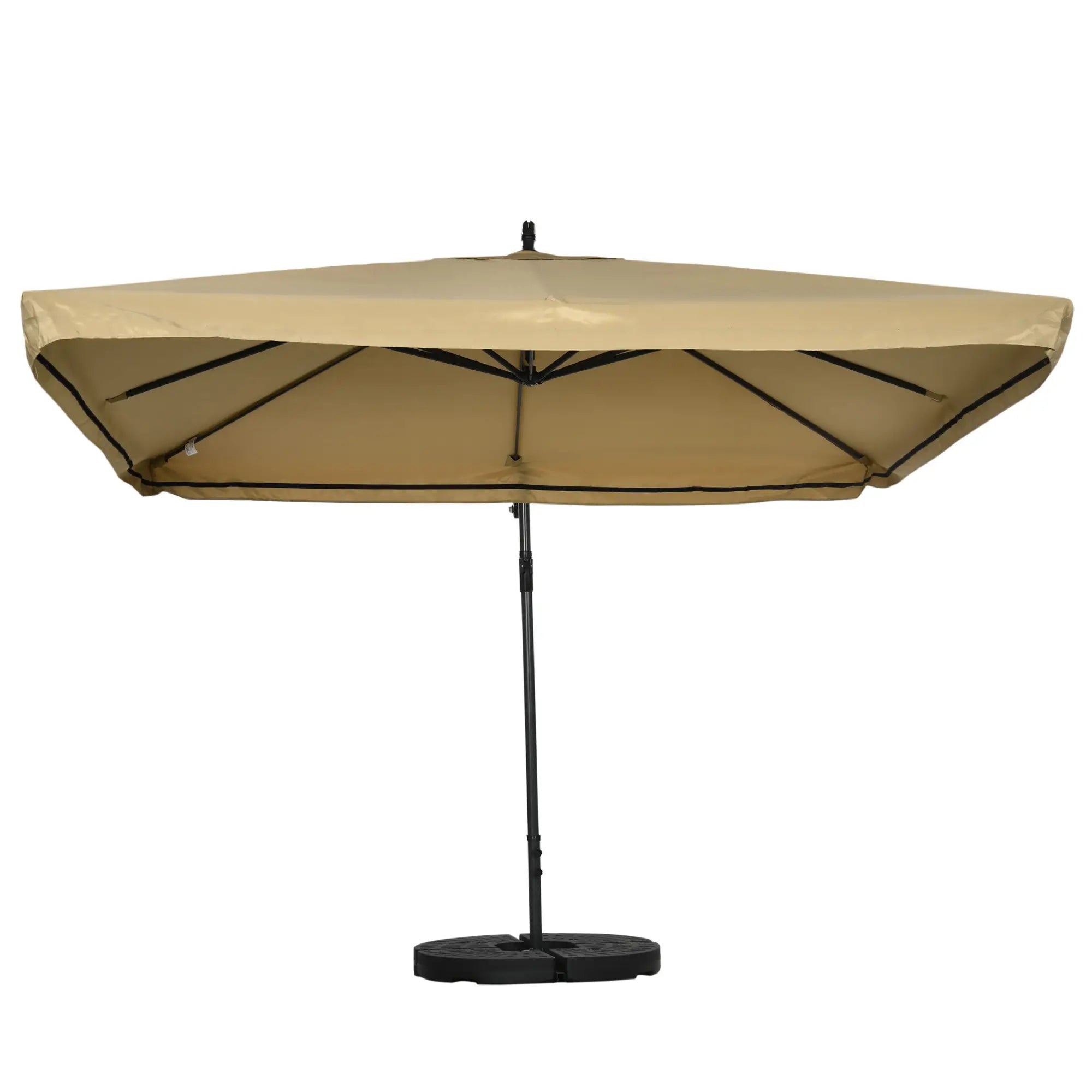 Outsunny Ampelschirm Gartenschirm mit Moskitonetz Handkurbel