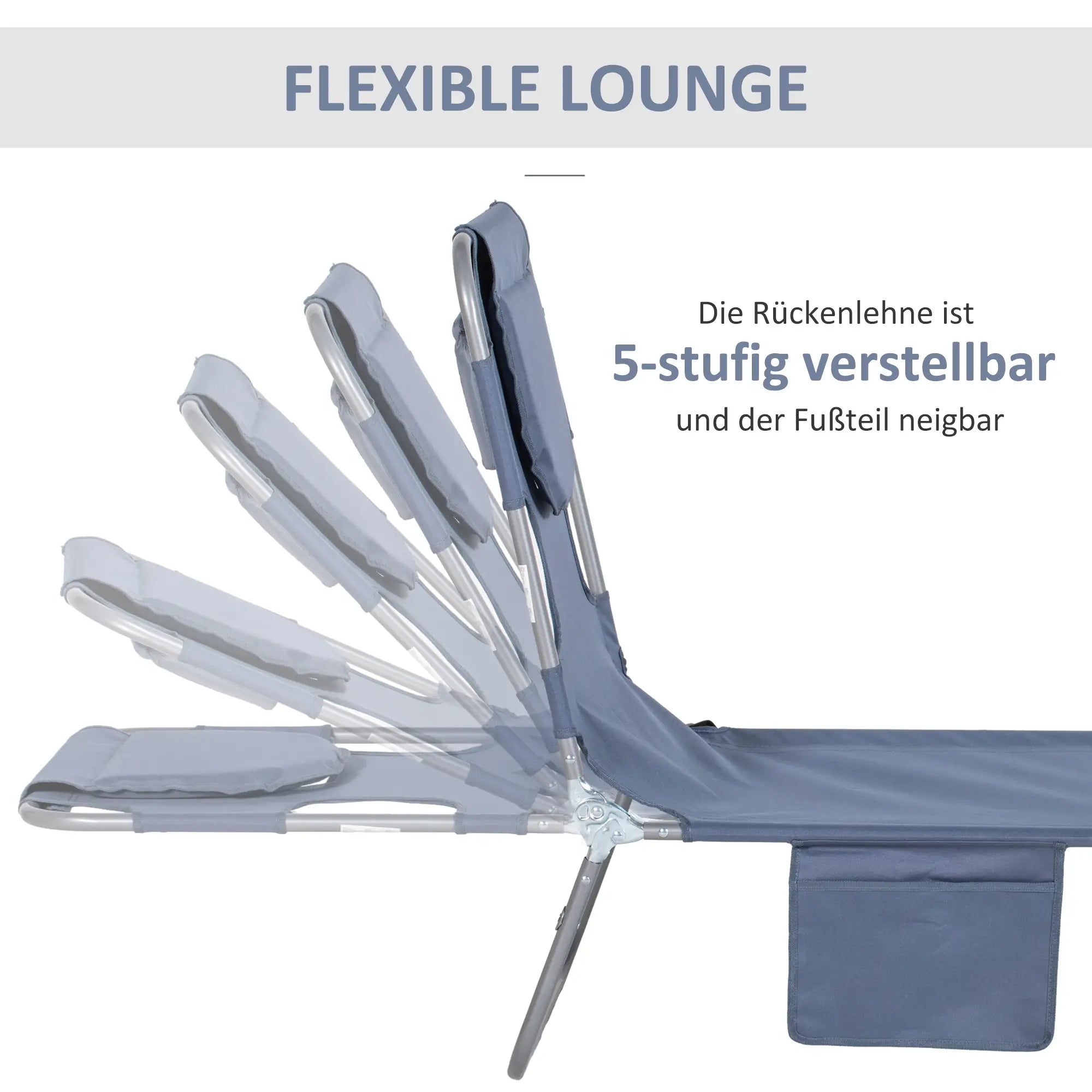 Outsunny klappbare Sonnenliege mit Lesefenster