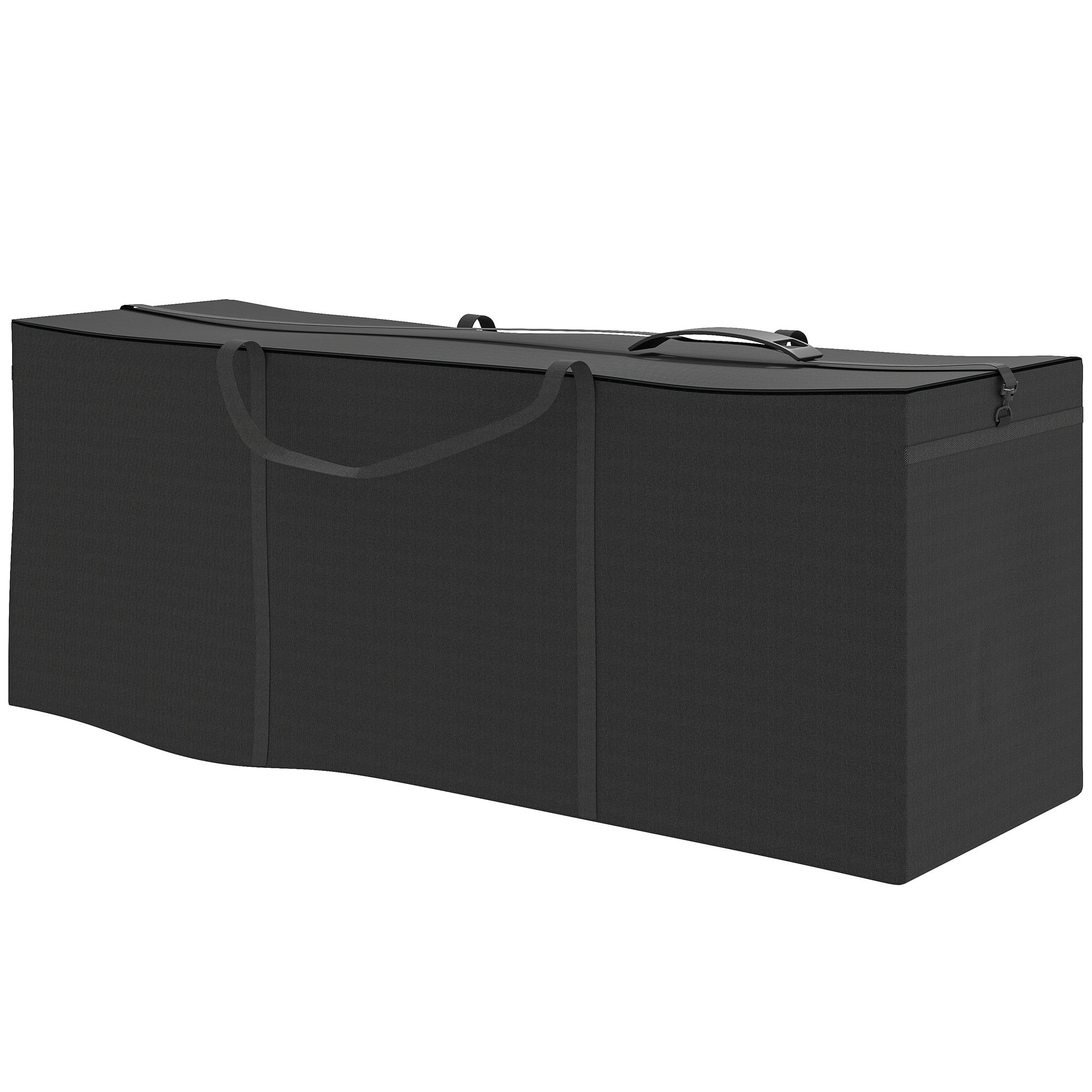 Outsunny Aufbewahrungstasche Gartenpolster, Auflagentasche, Schutzhülle mit Tragegriff Reißverschluss 200x60x75 cm, Schwarz