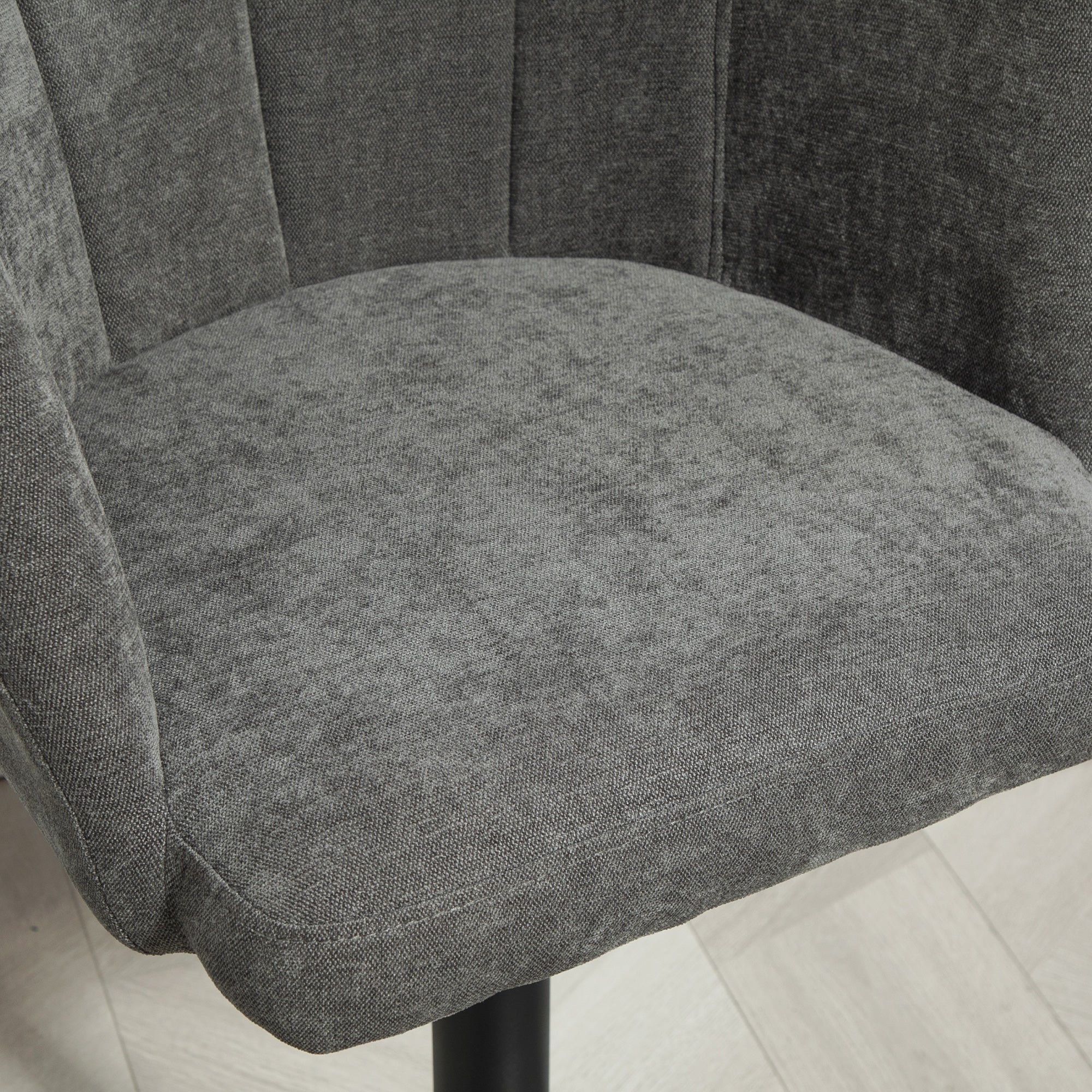 HOMCOM Barhocker 2er-Set, Schalenrücken, höhenverstellbar, Fußstütze, für Küche oder Esszimmer, Metallbasis, Dunkelgrau