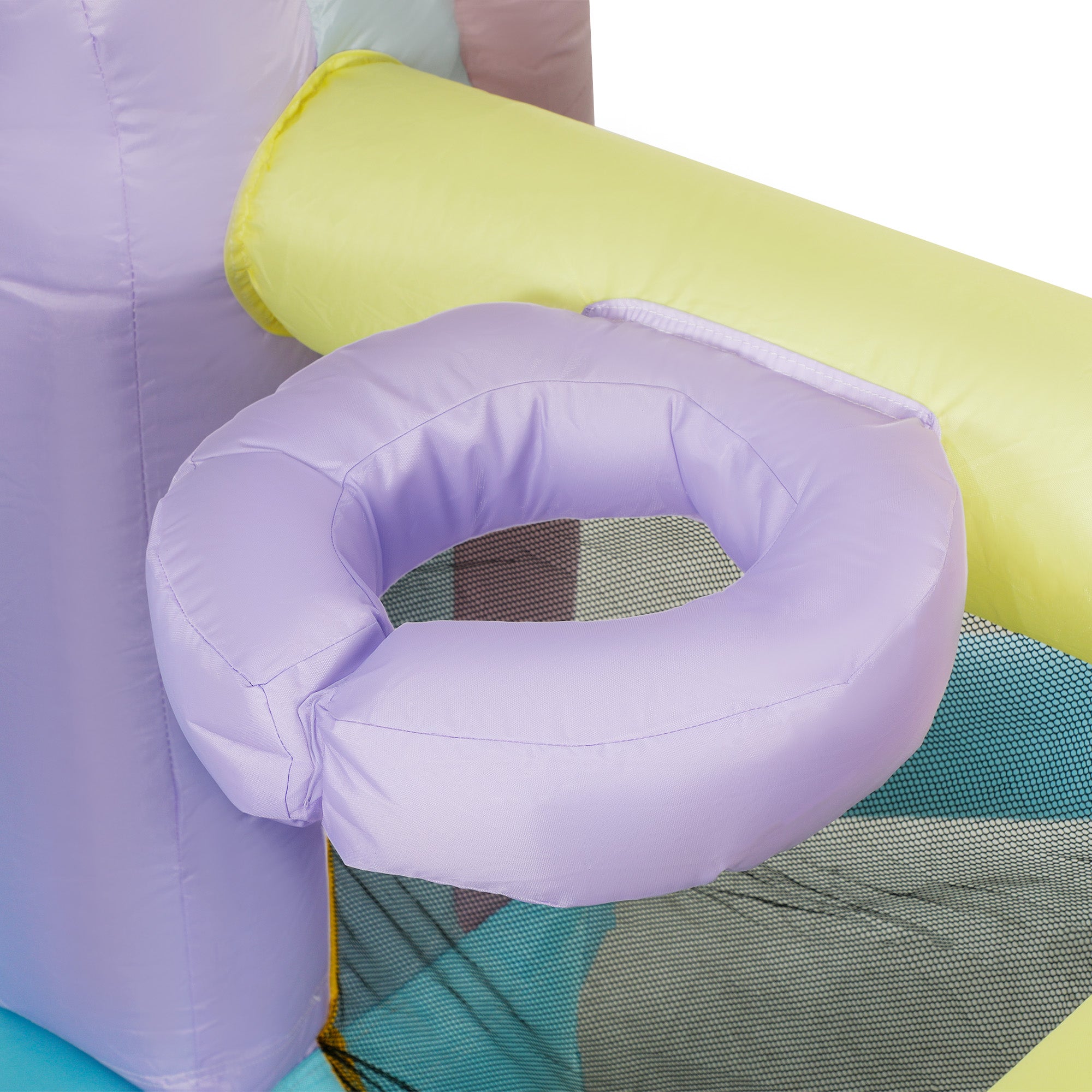 AIYAPLAY Hüpfburg, Bällebad, 2 Rutschen, Oxford-Gewebe, UV-beständig, Gebläse, Bunt
