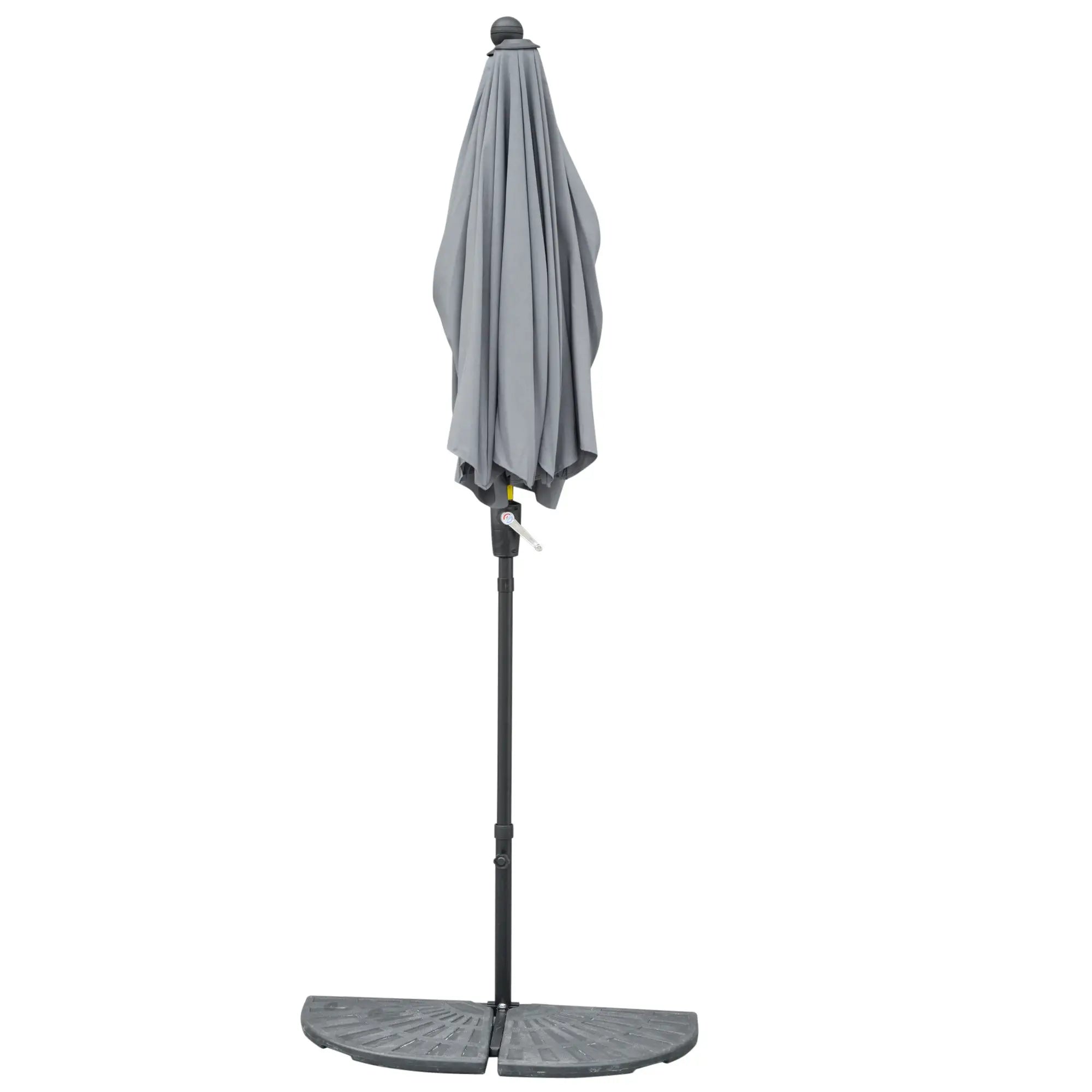 Outsunny Halbrundschirm Sonnenschirm mit Handkurbel Belüftung