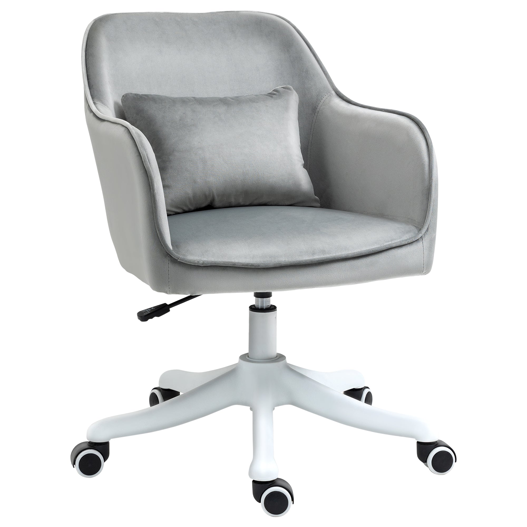Vinsetto Massage Schreibtischstuhl 78-86 cm höhenverstellbarer Bürostuhll Drehstuhl Computerstuhl mit USB-Schrittstelle Arbeitsstuhl mit Vibrationsfunktion Lendenkissen Massagefunktion Grau