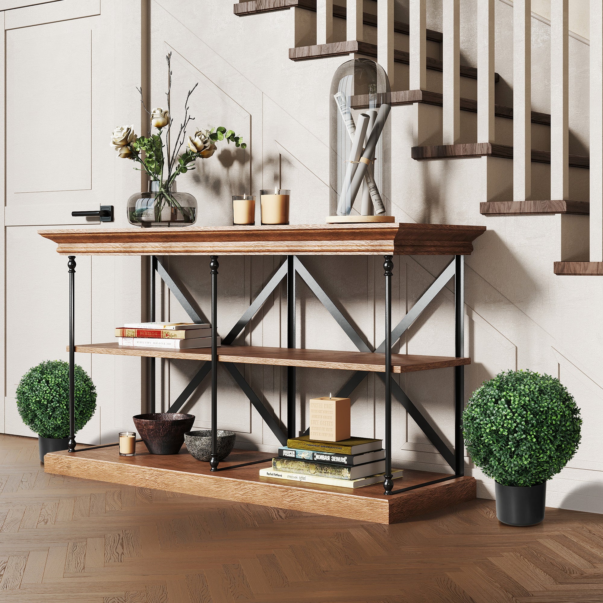 HOMCOM Buchsbaum Kunstpflanze, Kugelförmig, 52x40 cm, Grün