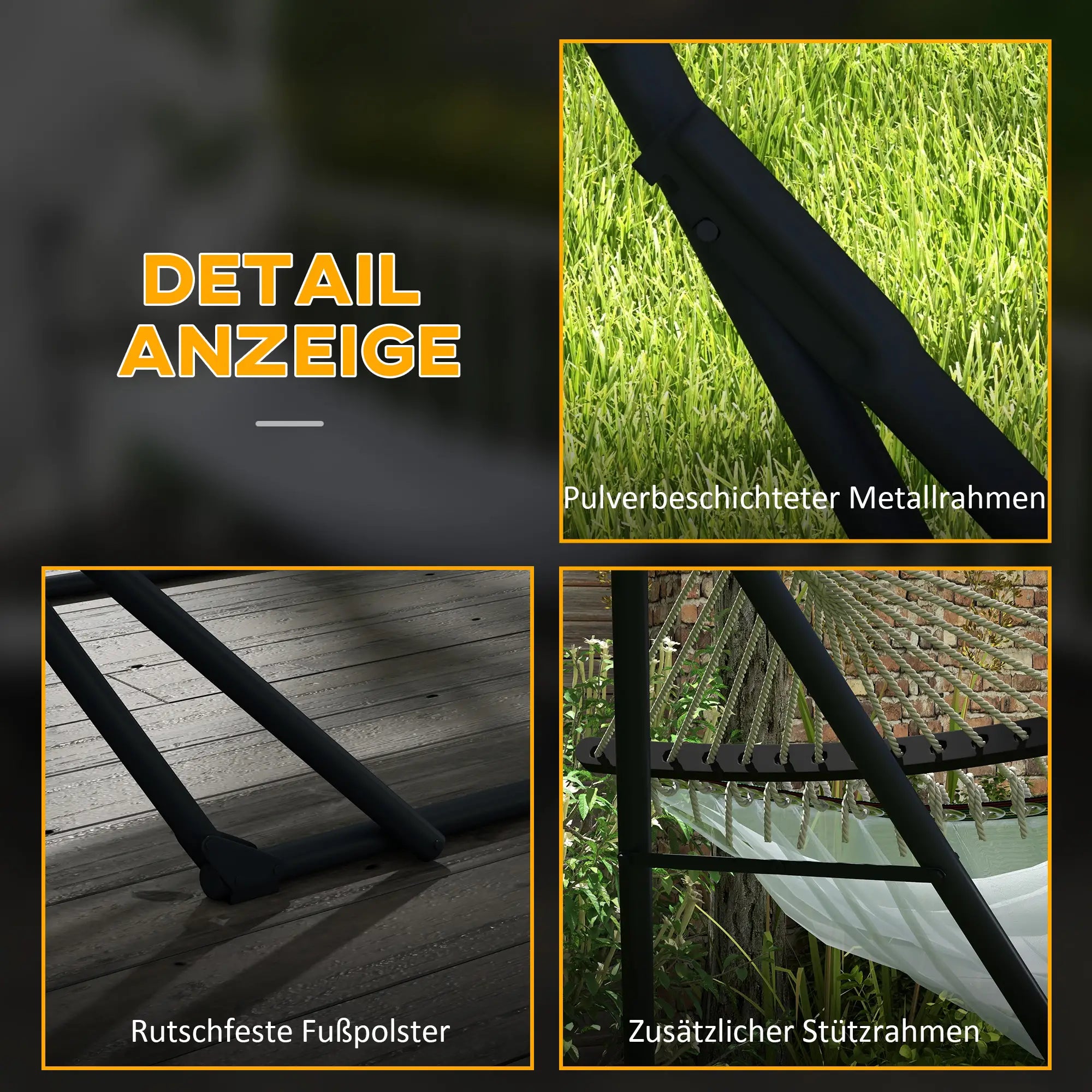 Hängemattengestell mit Hängematte & Tasche, bis 120?kg