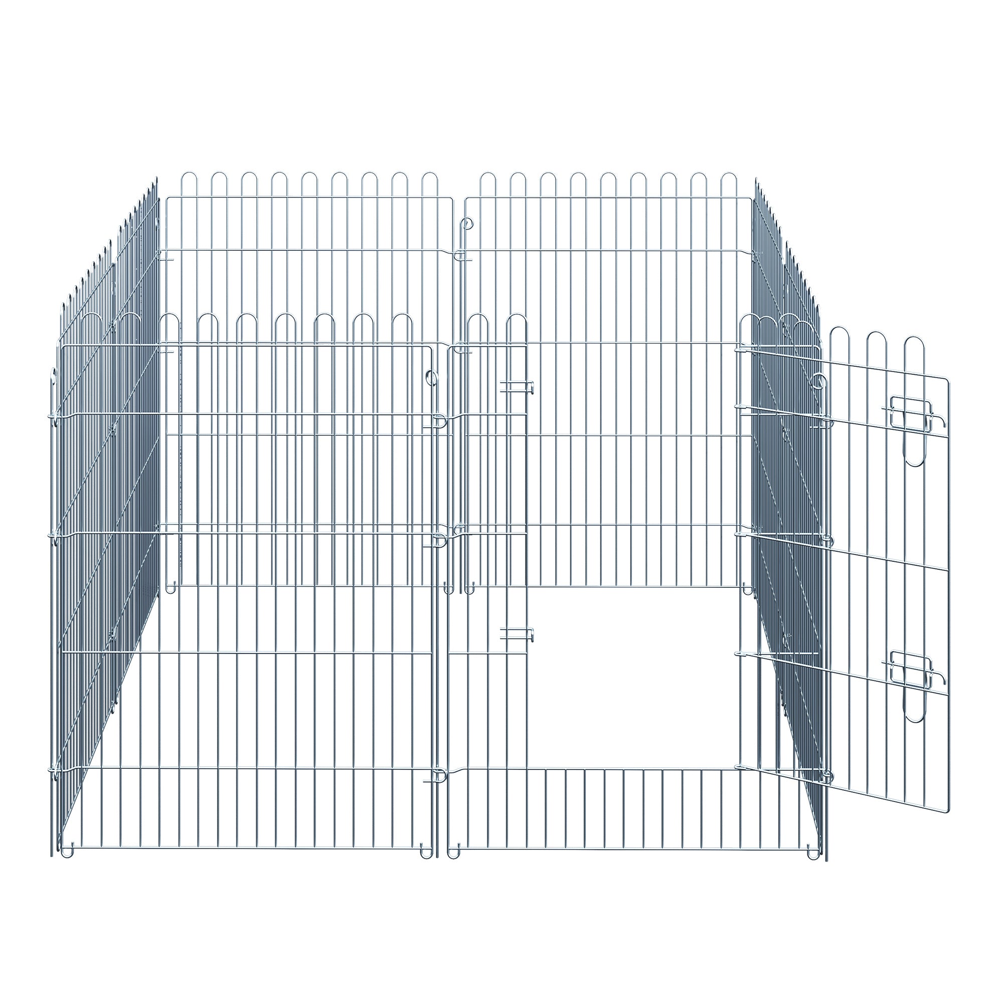 PawHut Freilaufgehege Welpenauslauf Welpenzaun Laufstall Welpengitter für Tiere 8-teilig B63 x H91 cm