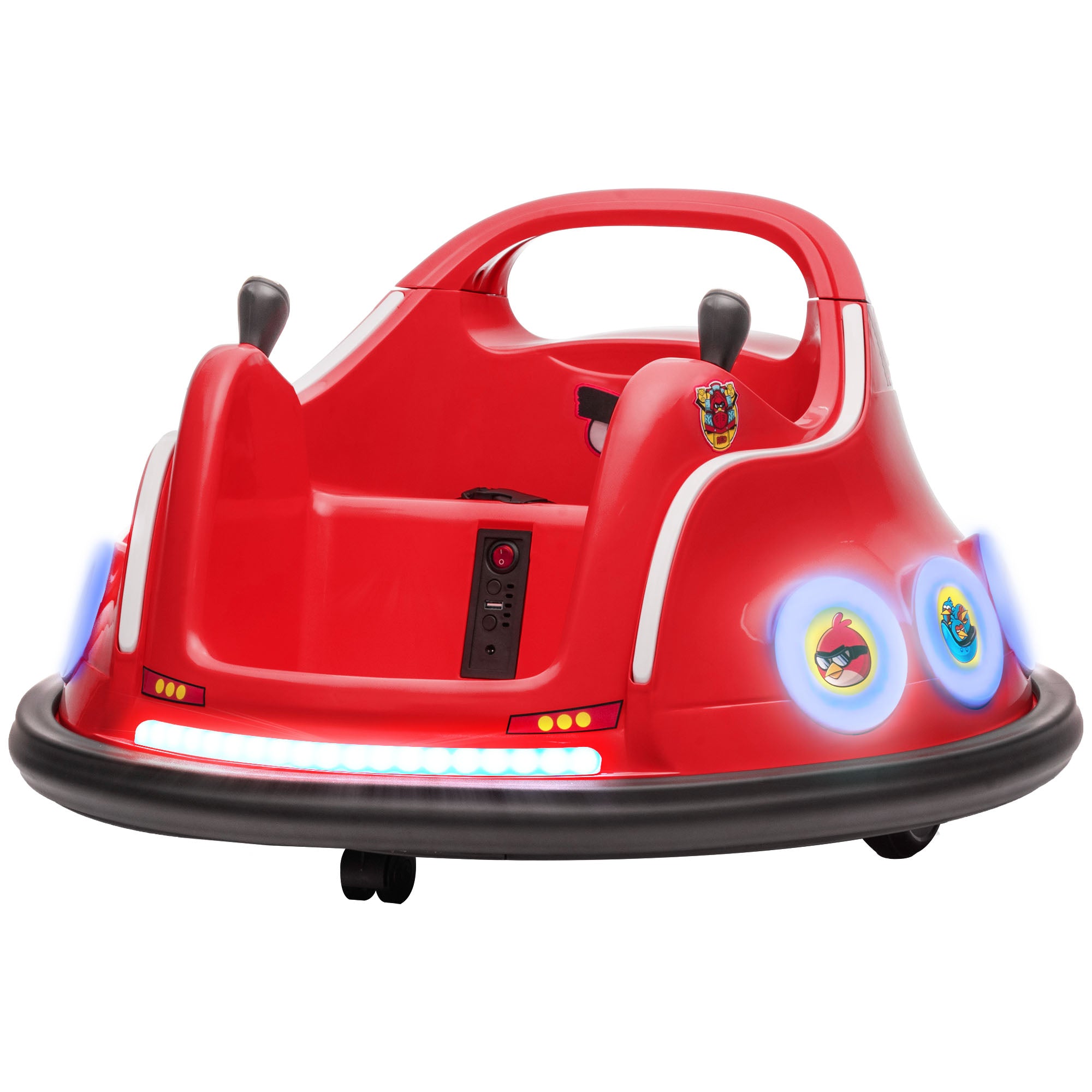 AIYAPLAY Kinder-Autoscooter, 360°-Drehung, für 3-5 Jahre, mit Fernbedienung, Musik, Rot