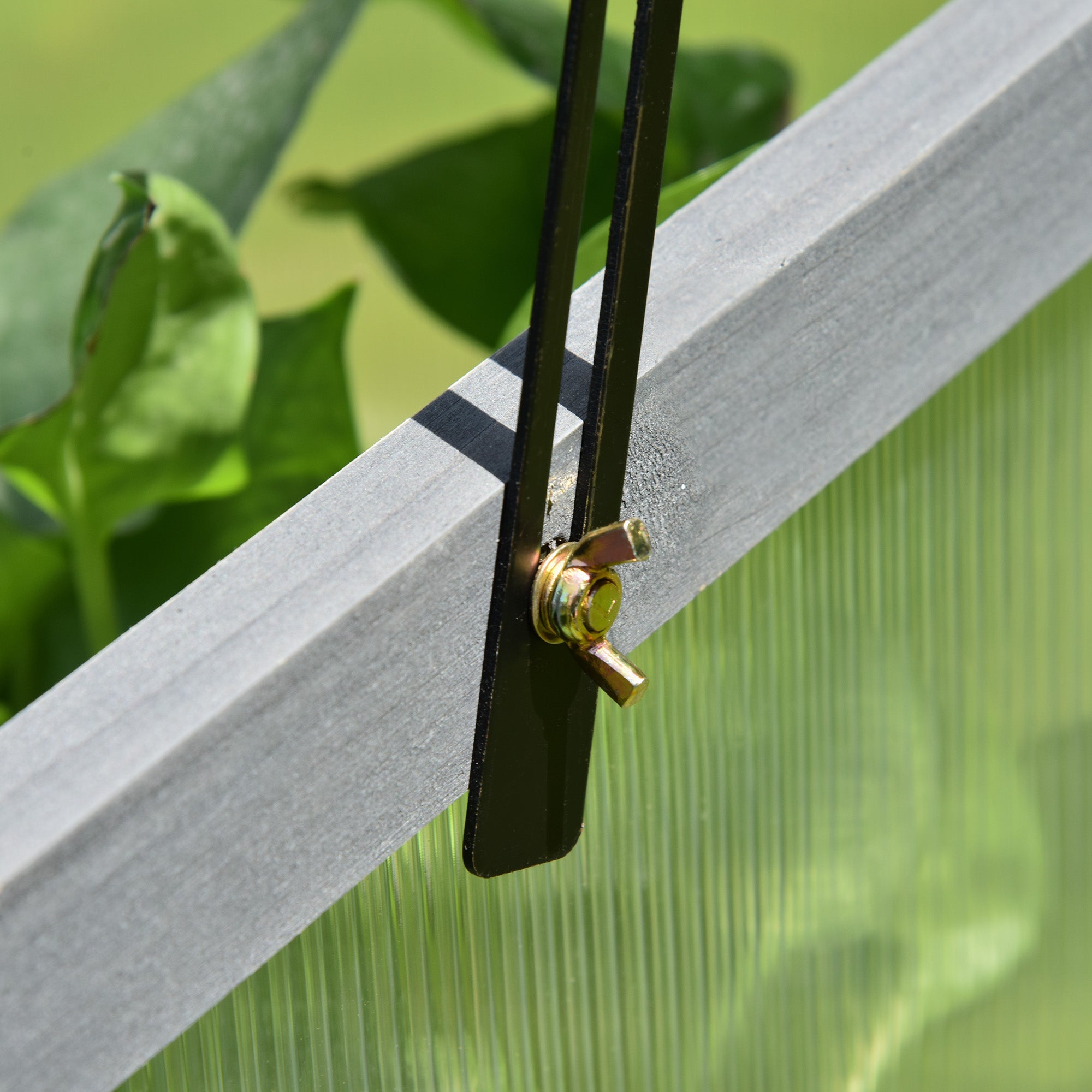 Outsunny Mini-Gewächshaus, Kleines Gewächshaus für den Garten, mit PC-Platten, Gute Lichtdurchlässigkeit, 100L x 65B x 40H cm