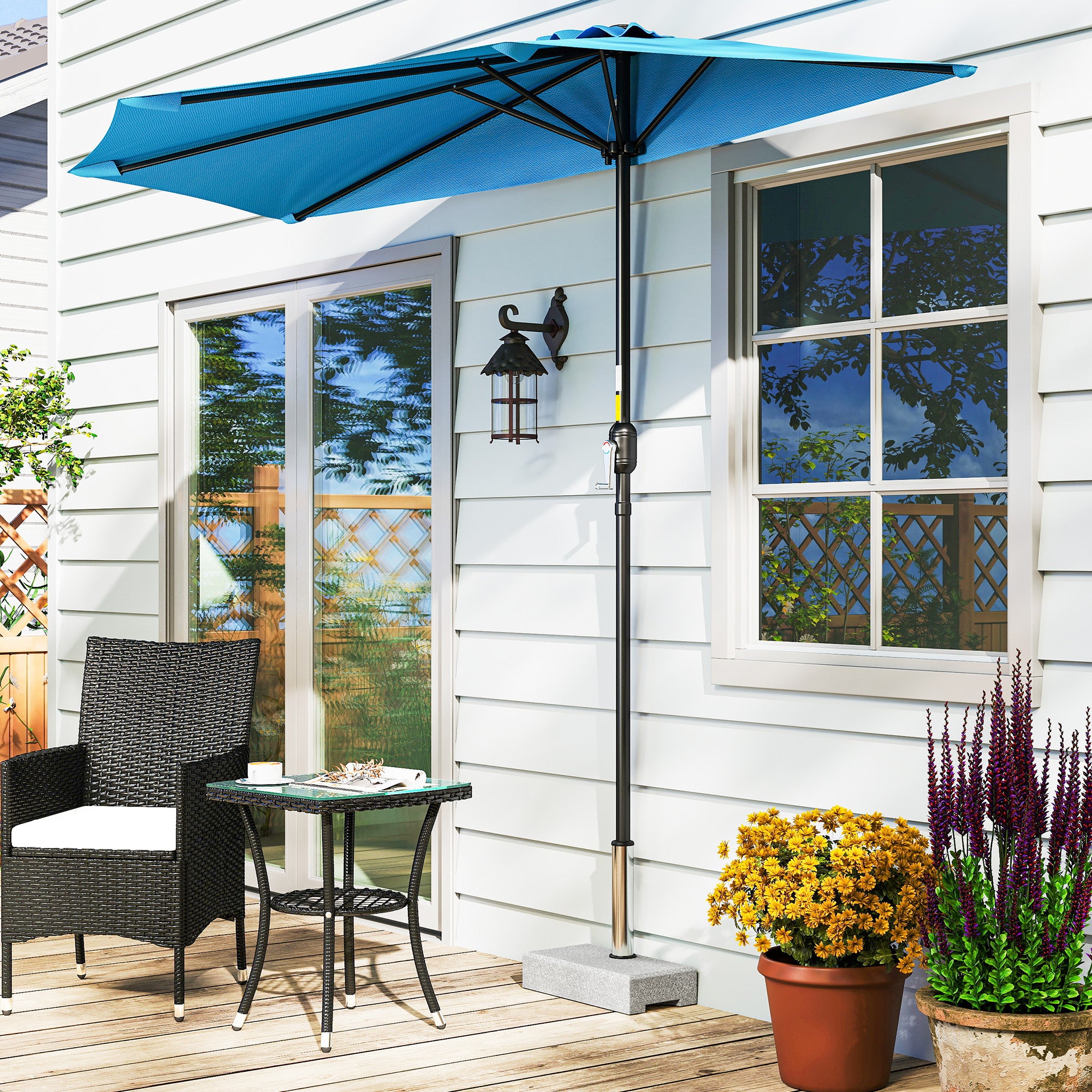 Outsunny Sonnenschirmständer 25 kg, Schirmfuß aus Granit, für Schirmstöcke Ø32/38/48 mm, Grau