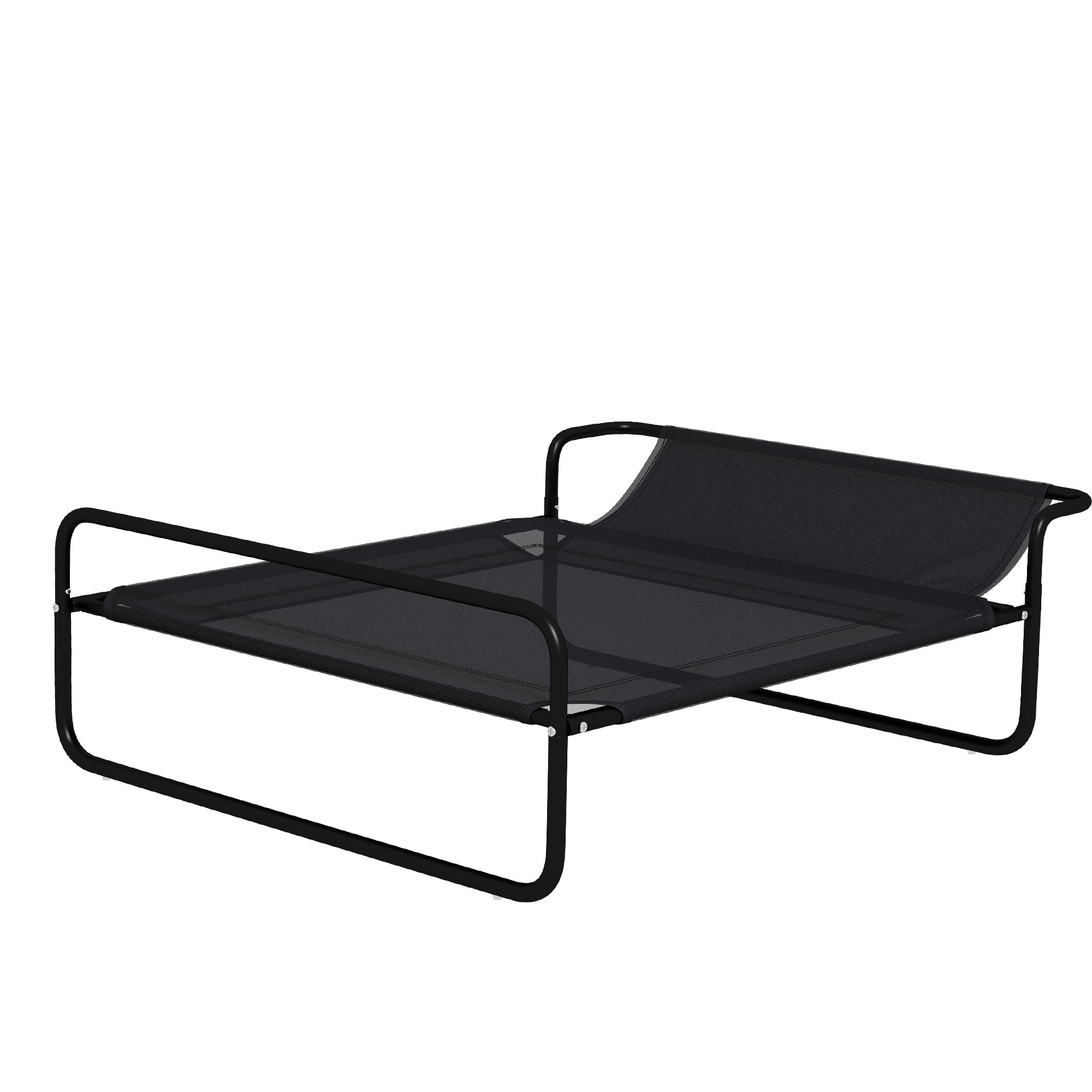 PawHut Hundebett, erhöhte Bauweise, Mesh-Bezug, Stahlrahmen, 29 x 91 x 69 cm, Schwarz