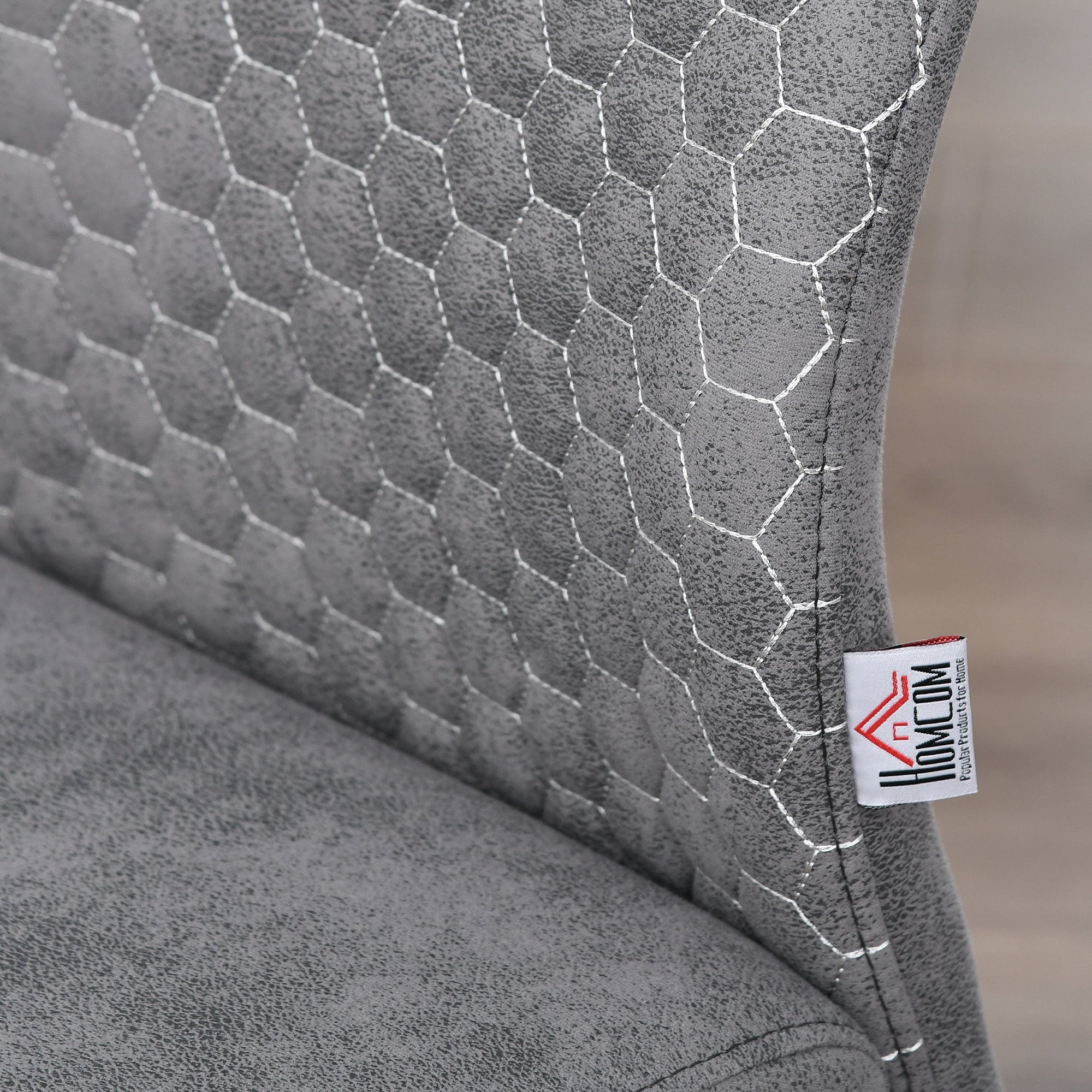 HOMCOM 4er-Set Freischwinger Esszimmerstühle 4-teilig Küchenstühle, Mikrofaser, 45 x 61 x 98 cm, Grau