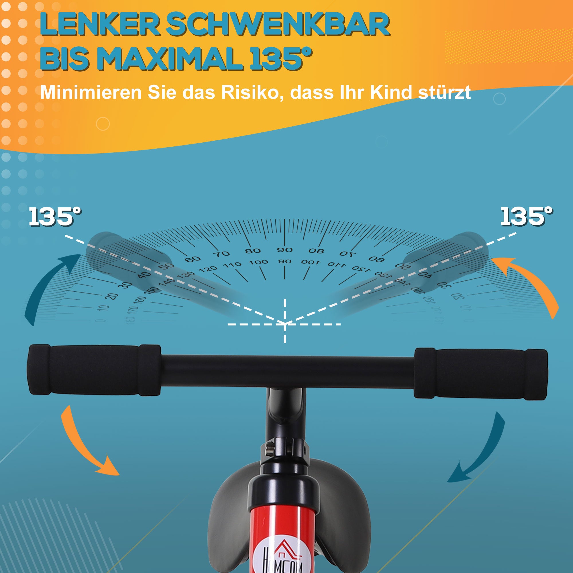 HOMCOM Kinder Laufrad, Lauflernrad, Kinderfahrrad, 2-in-1, Kinderrad mit Stützrädern und Pedalen, 2-5 Jahre, Sitzhöhenverstellbar, PP, Rot, 85 x B36 x H54 cm