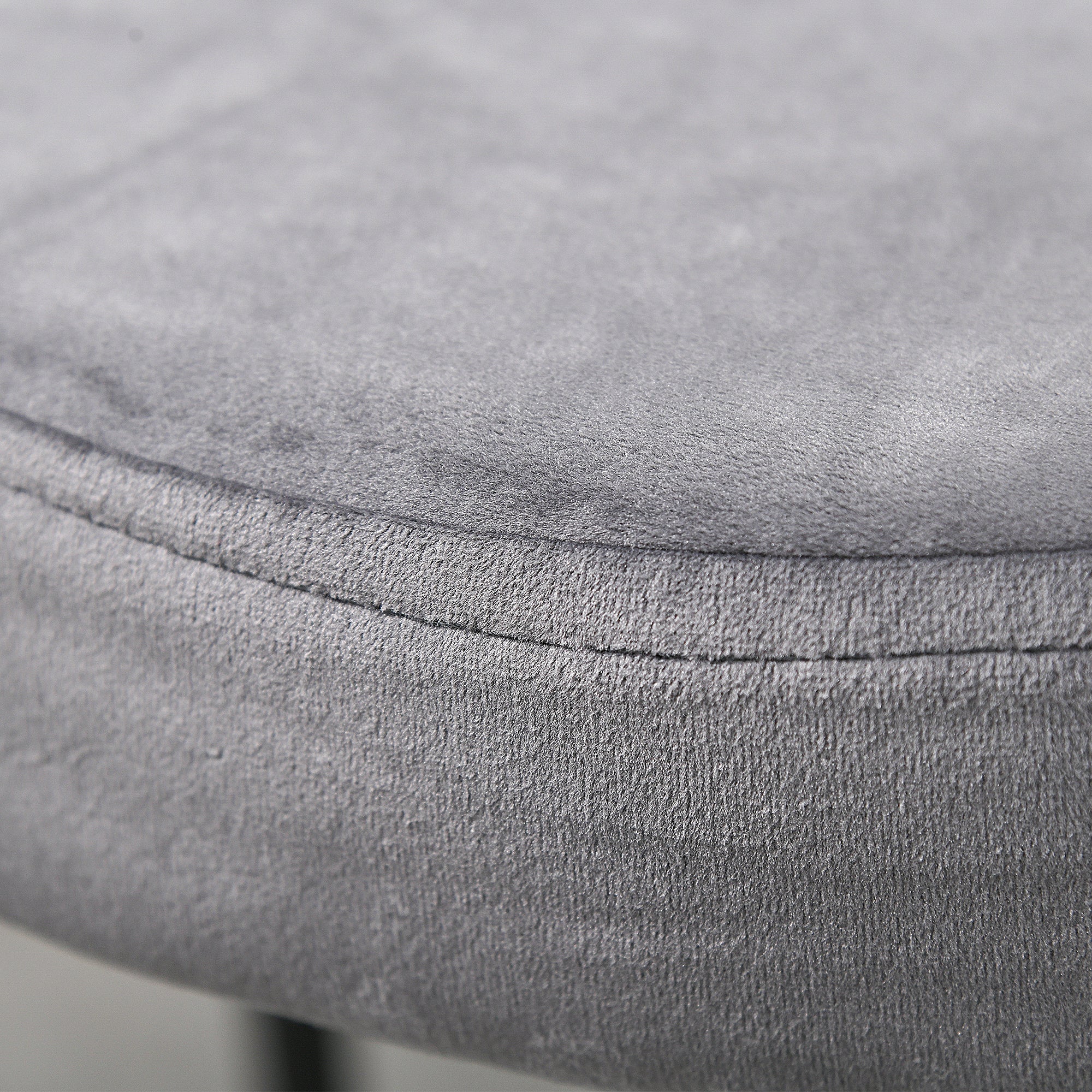 HOMCOM 4er-Set Esszimmerhocker Stapelbar Esszimmerstühle Küchenstuhl mit gepolstertem Sitz, Samtoptik Sitzhocker Samt für Küche Esszimmer Metall Grau 41,5 x 41,5 x 46 cm