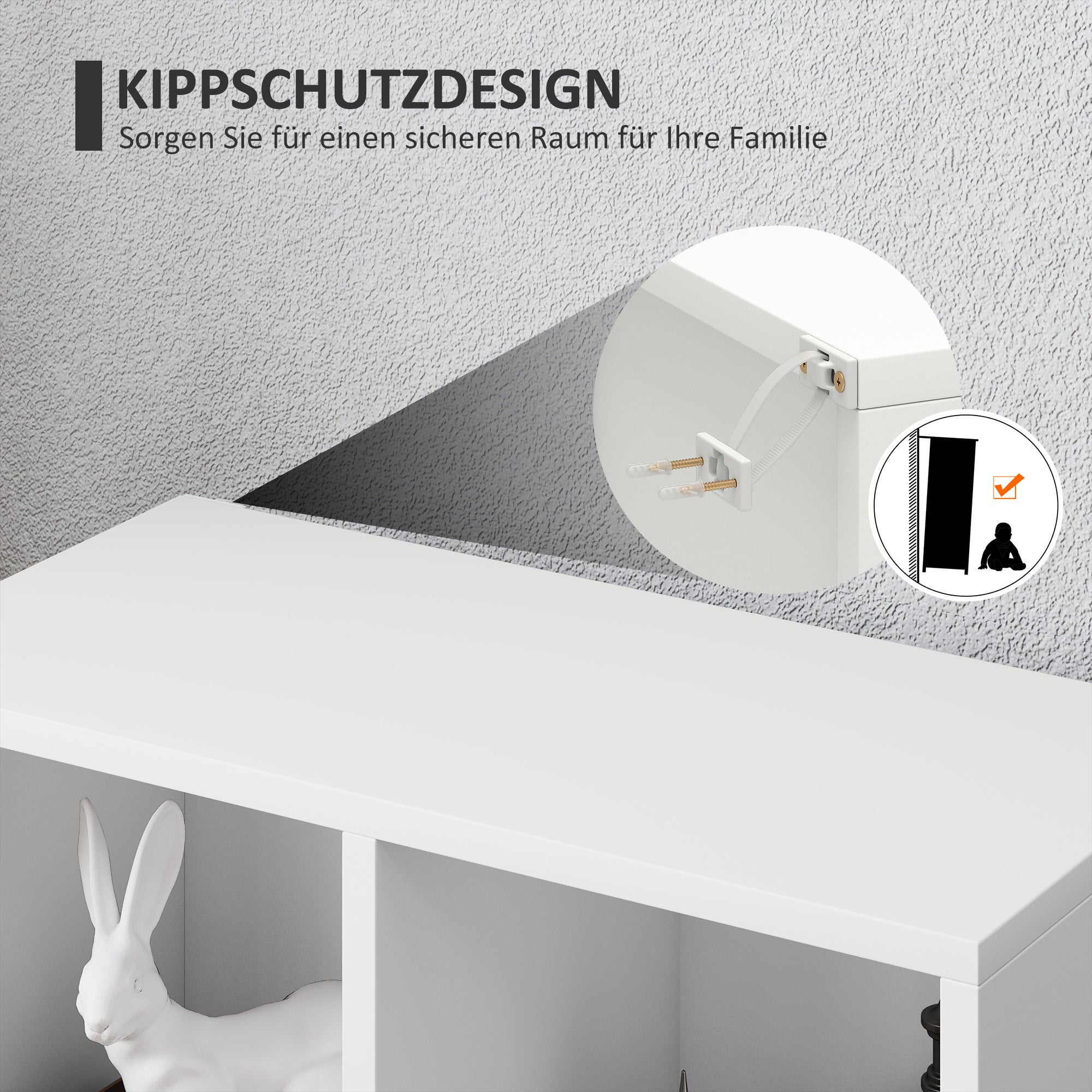 HOMCOM 2-Ebenen-Bücherregal, 5 Fächer, Spanplatte, Aufbewahrungsregal, Weiß