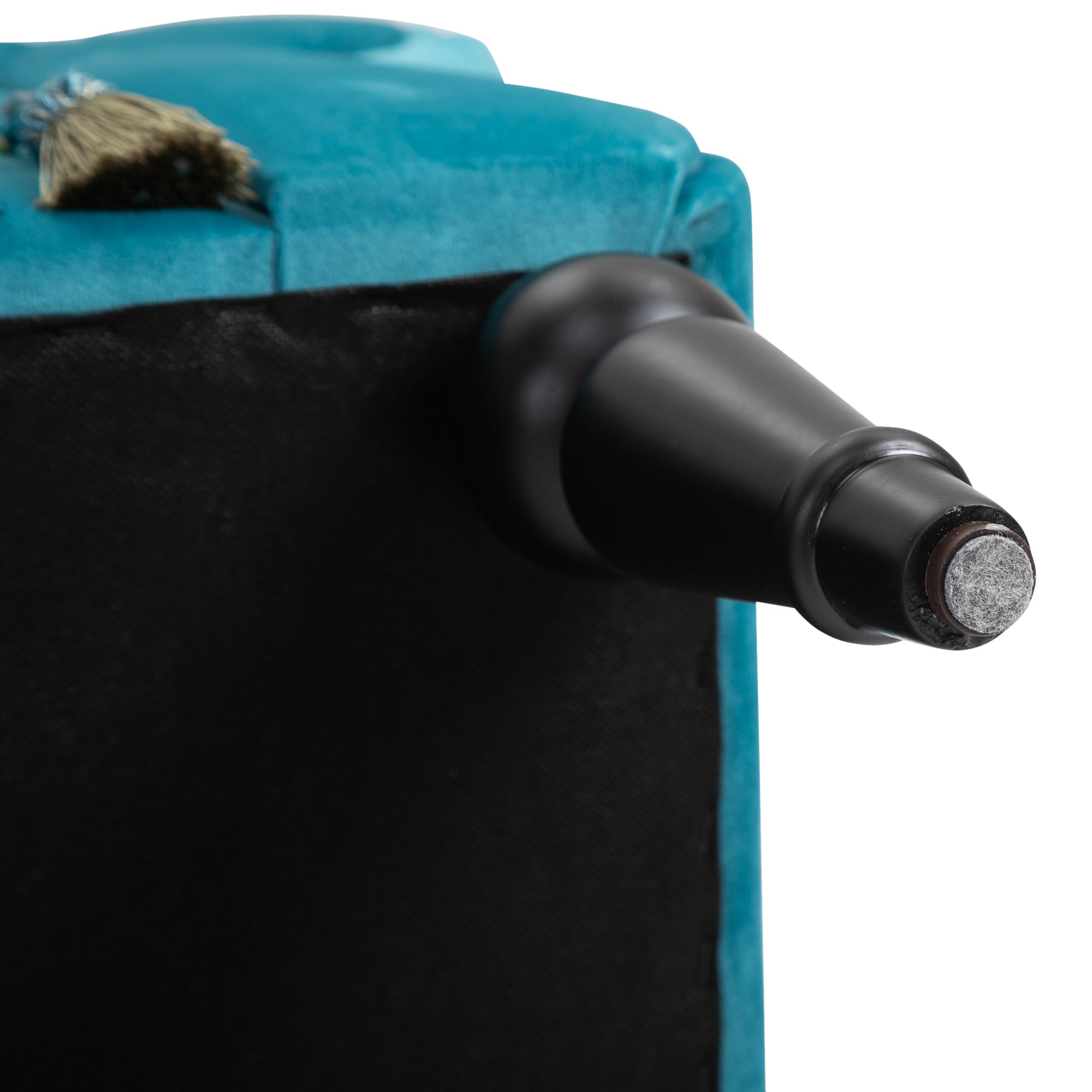 HOMCOM Sitzbank Polsterbank, Samtoptik, Luxus Bettbank mit Holzbeine, Flurbank für Schlafzimmer, bis 150 kg Belastbar, Blau, 117 x 40 x 58 cm