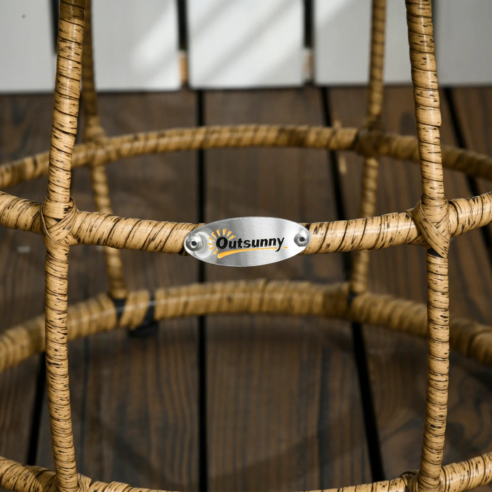 Outsunny 3-teiliges Bistro-Set, wetterbeständig, 1 Beistelltisch, 2 Stühle, 62 cm x 65 cm x 78 cm, Sand+Dunkelgrau