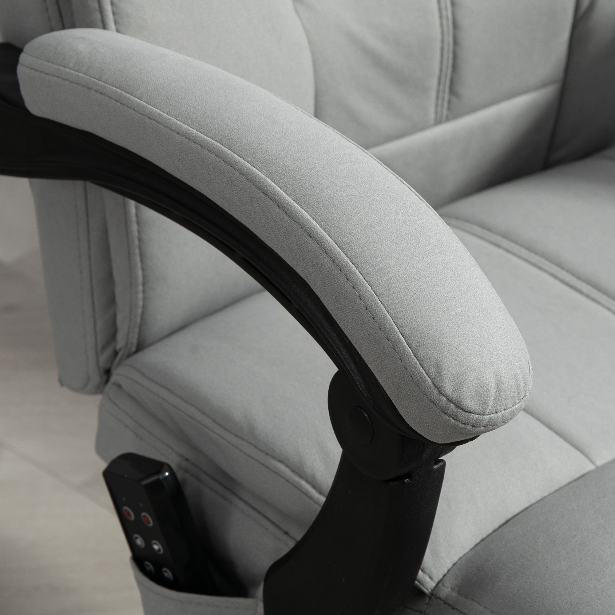 Vinsetto Bürostuhl mit Massagefunktion & Heizfunktion, Fußstütze, bis 120 kg, Grau