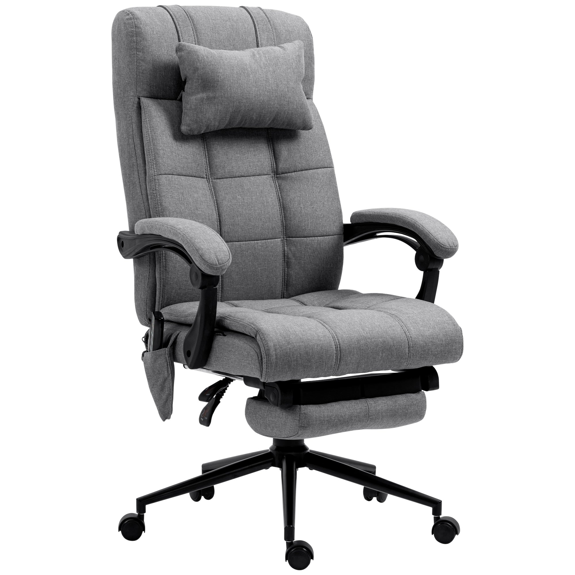 Vinsetto Bürostuhl mit Massagefunktion, ergonomisch, 66x76x112-120cm, Grau