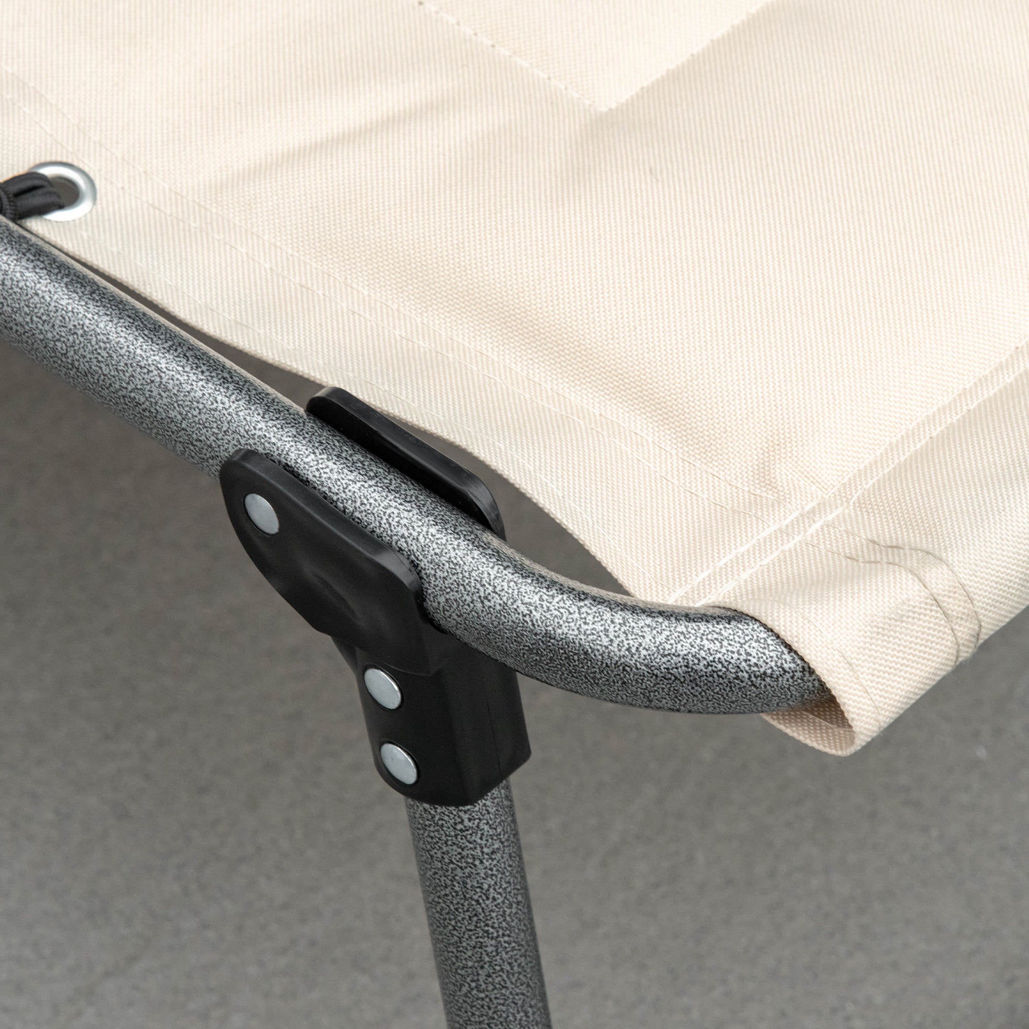 Outsunny Sonnenliege, Faltbare Gartenliege, Klappliege mit Kissen, 5-stufige Rückenlehne, Oxfordstoff, 188 x 57 x 30 cm, Beige