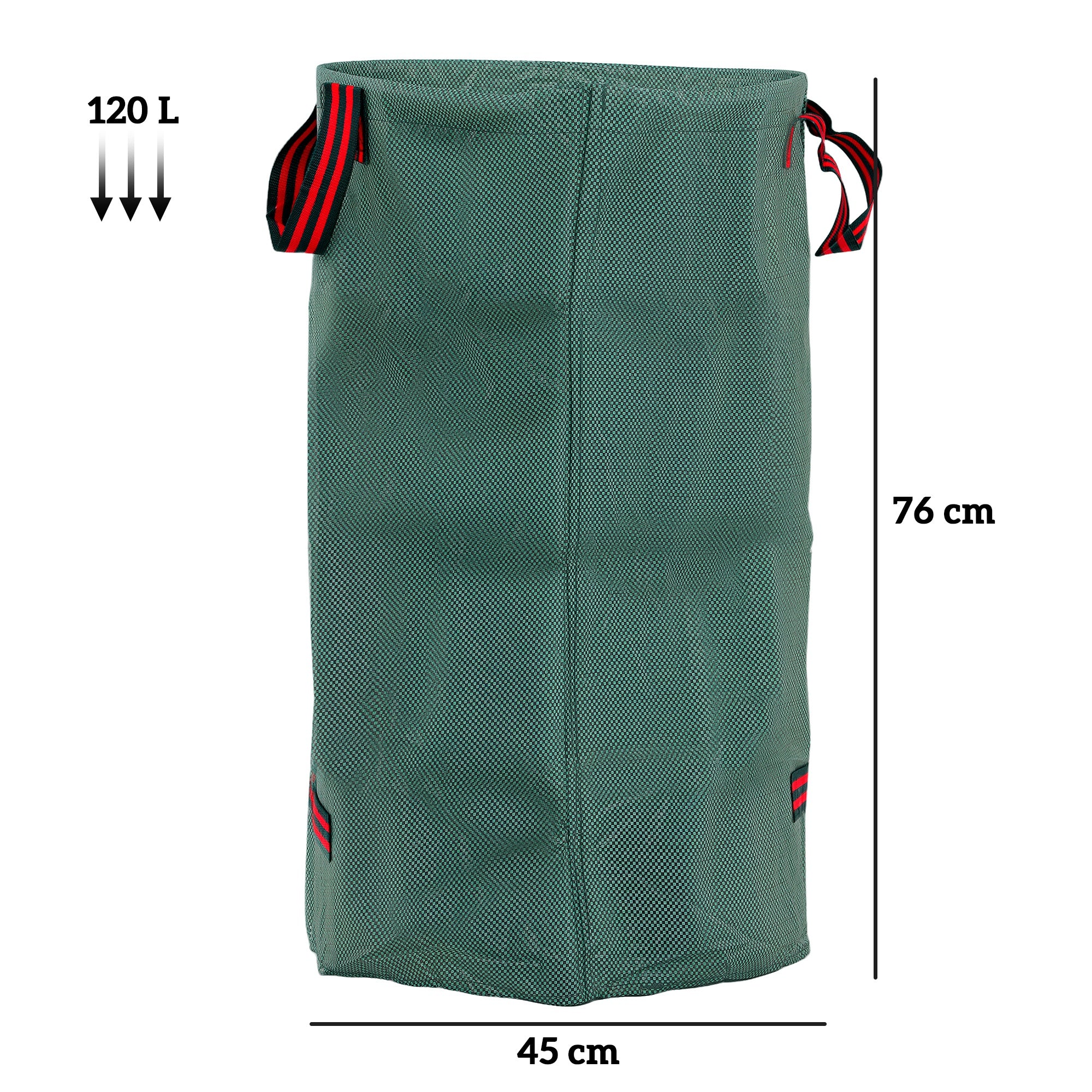 Outsunny Gartensack 3x120L wasserdicht Gartenabfallsack mit Griffe, stabil Laubsack UV Schutz Grün