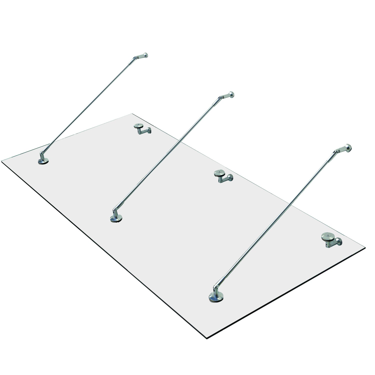 HOMCOM Vordach Glasvordach Türvordach gehärtetes Glas(ESG) Edelstahl Klarglas (200x90cm) (L)