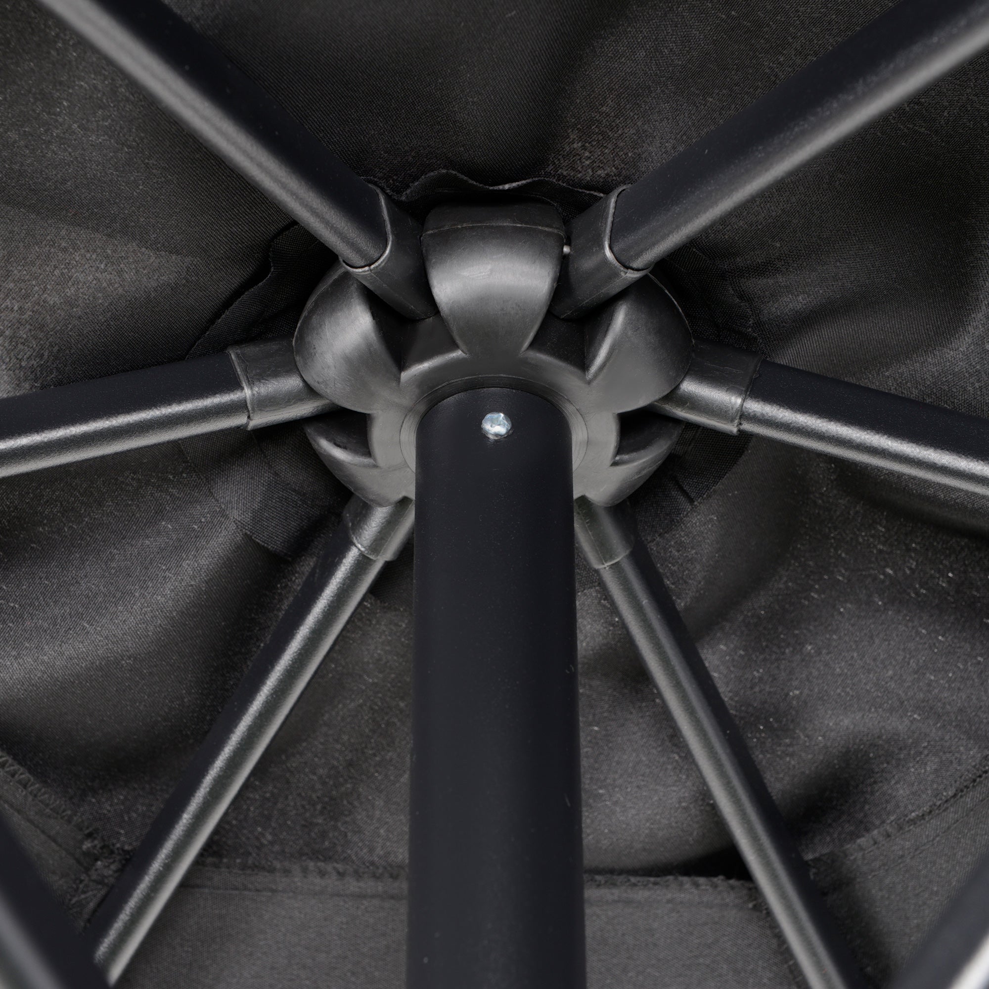 Outsunny Sonnenschirm Ø196 cm, sechseckig Balkonschirm für Strand Balkon Garten, Schwarz