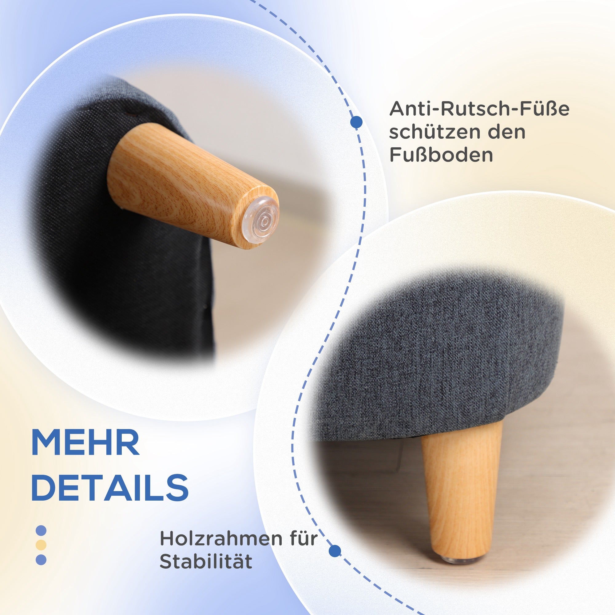 PawHut Hundesofa, Haustiersofa Katzensofa Hundebett für mittelgroße und große Hunde, Hundecouch mit Erhöhtem Design, Hundesessel mit Holzbeine, Dunkelgrau, 95 x 63 x 39 cm