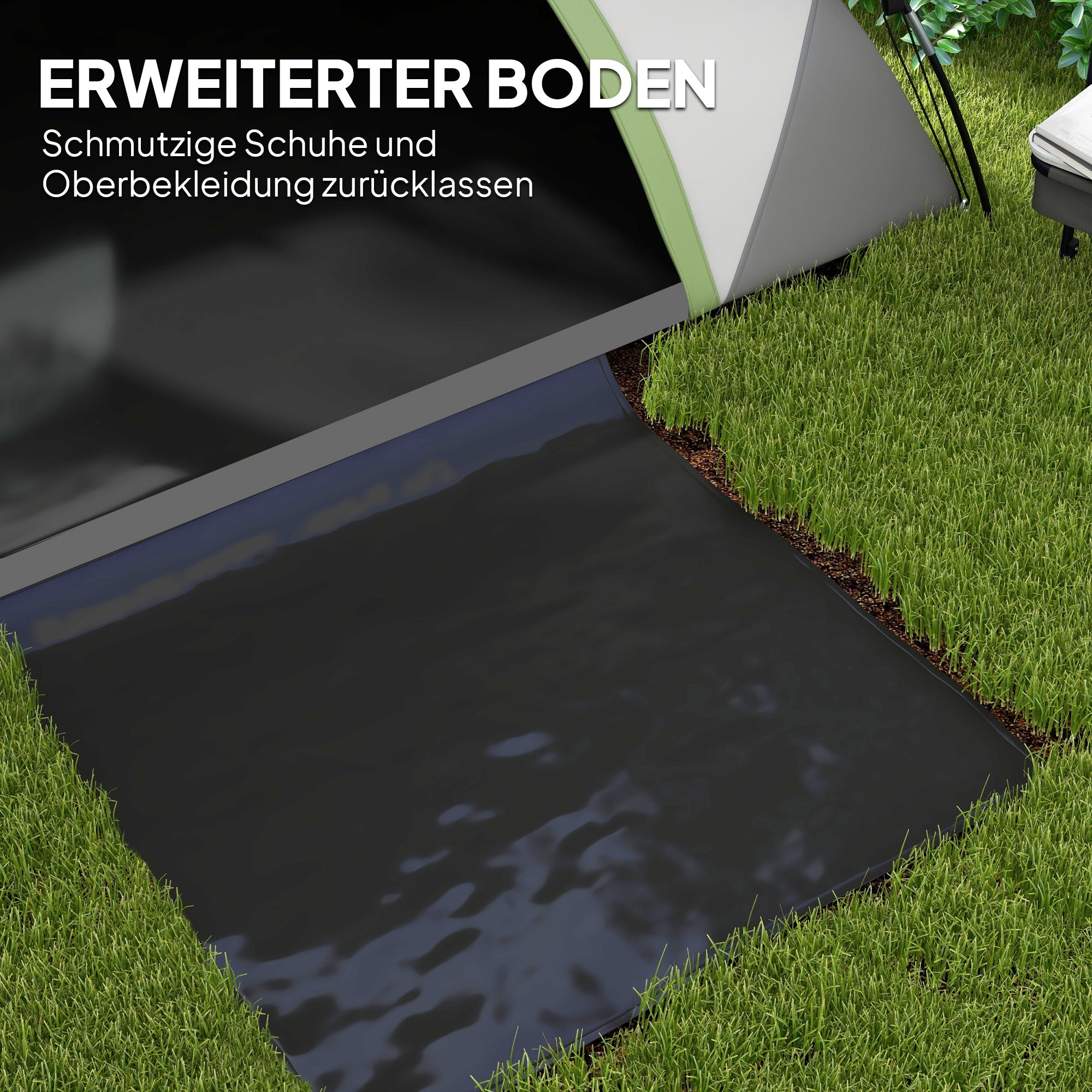 Outsunny Kuppelzelt für 2 Personen leicht, stabil wasserdicht Familienzelt mit Tür&Fenster Packtasche Grau+Grün