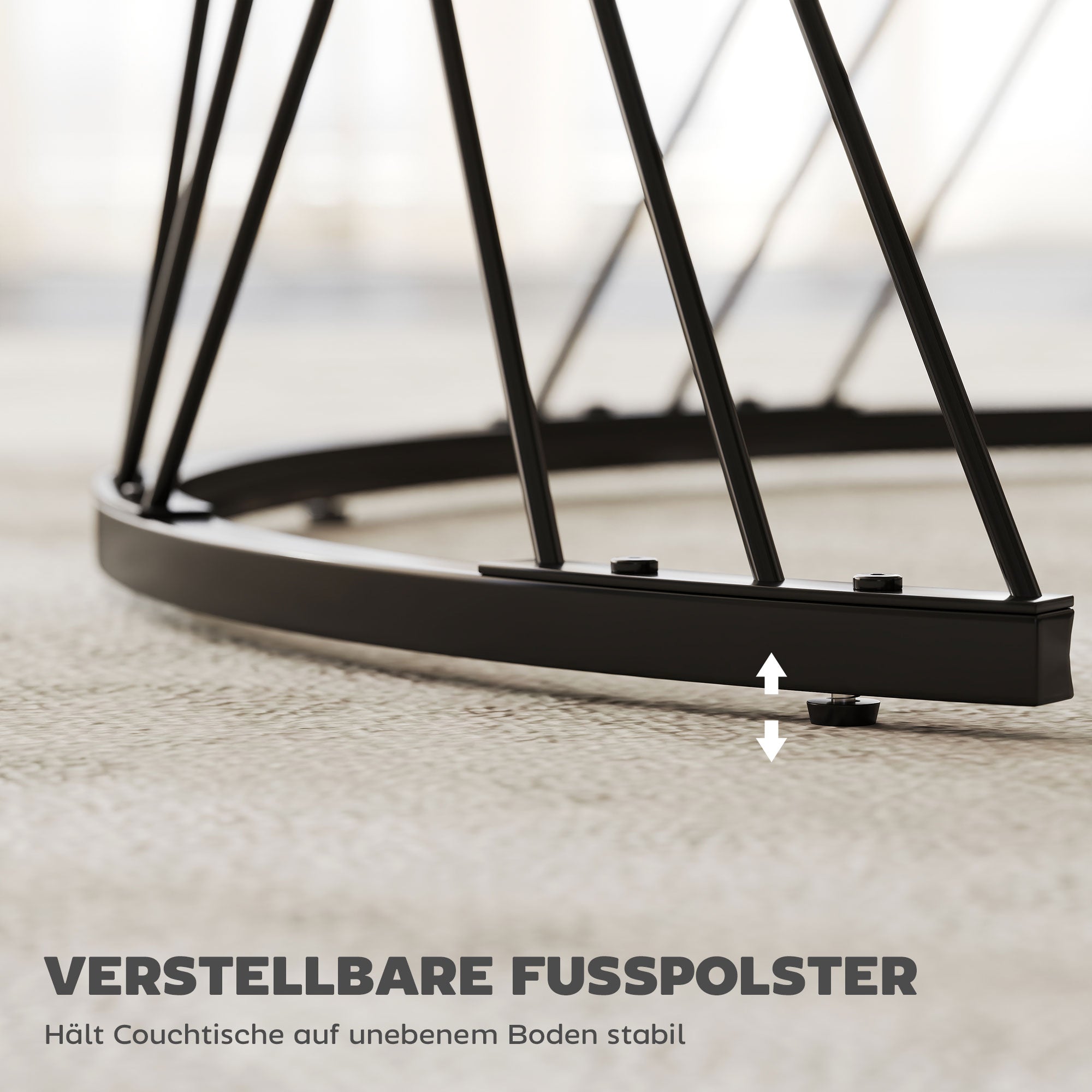 HOMCOM Couchtische im 2er-Set, Marmoroptik, Spanplatte, Metall, runde Kaffeetische für Wohnzimmer, ineinanderstellbar, Weiß