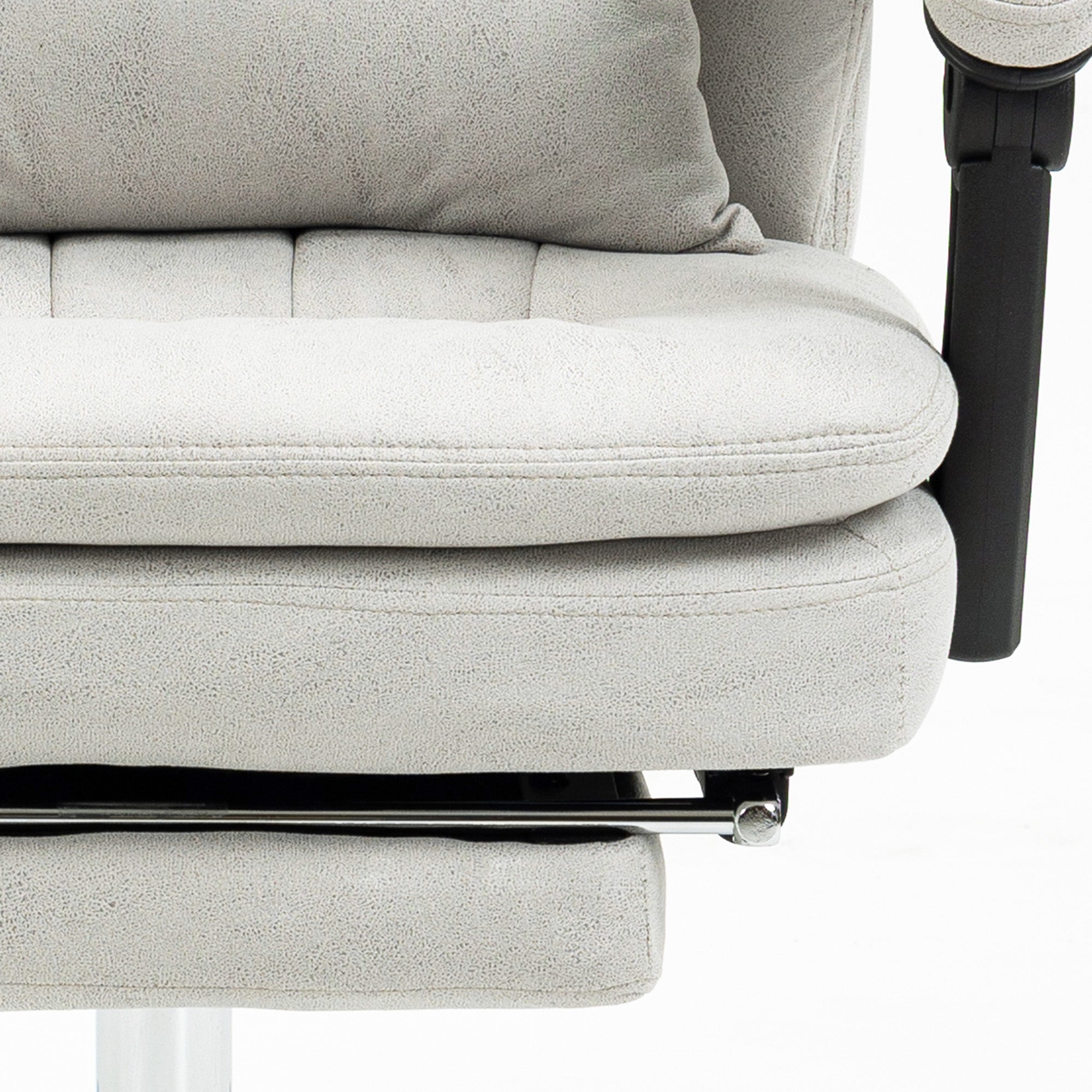 Vinsetto Bürostuhl mit Massage- und Heizfunktion, ergonomisch, 66x67x110-118cm, Cremeweiß