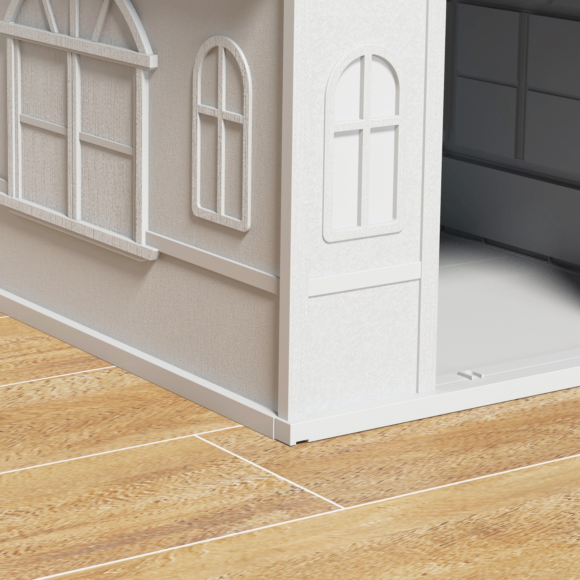 PawHut Hundehütte mit Satteldach, wetterfest, Kunststoff, 65 x 75,7 x 63 cm, Grau