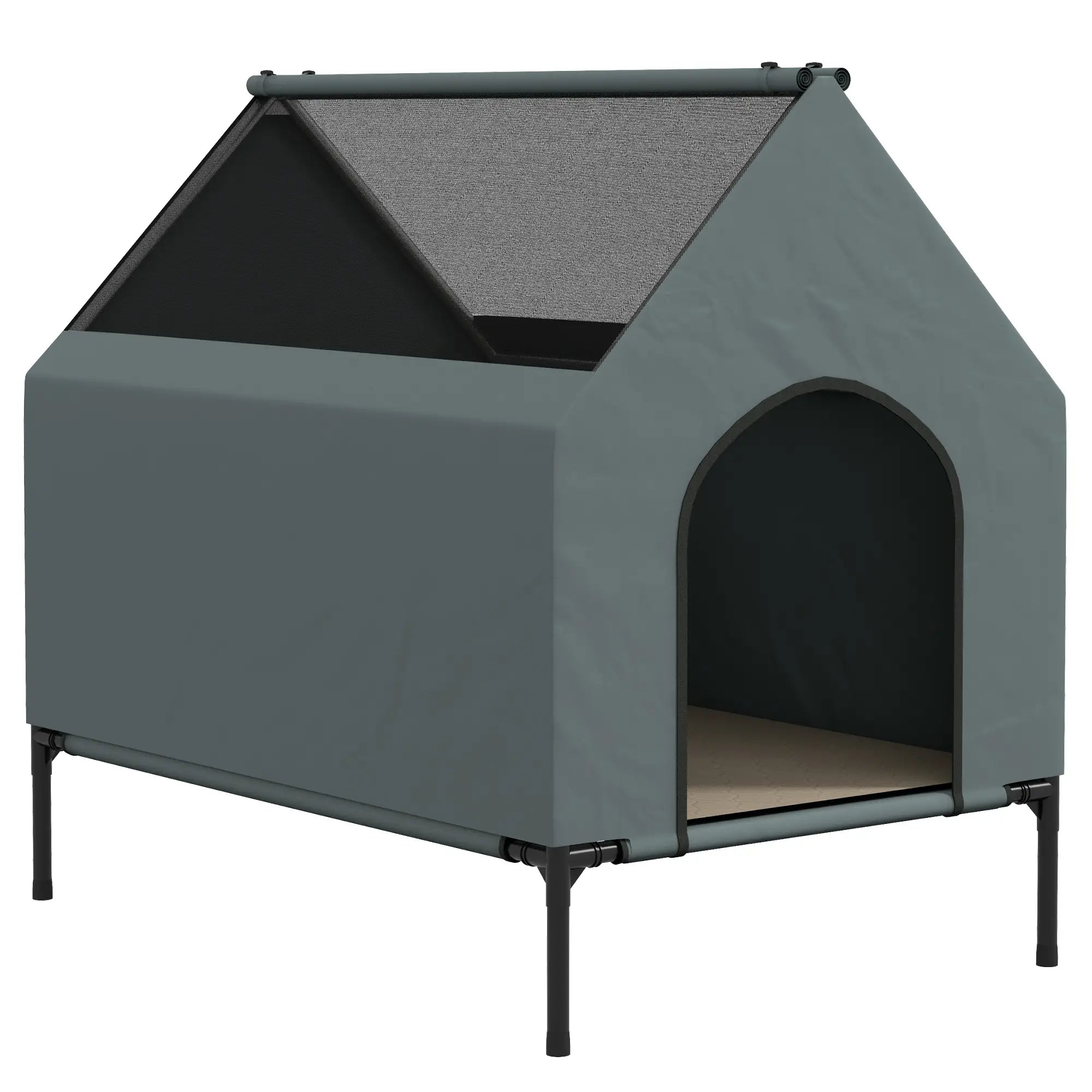 PawHut Hundehütte 81x54x78 cm mit Mesh-Fenster & Tragetasche