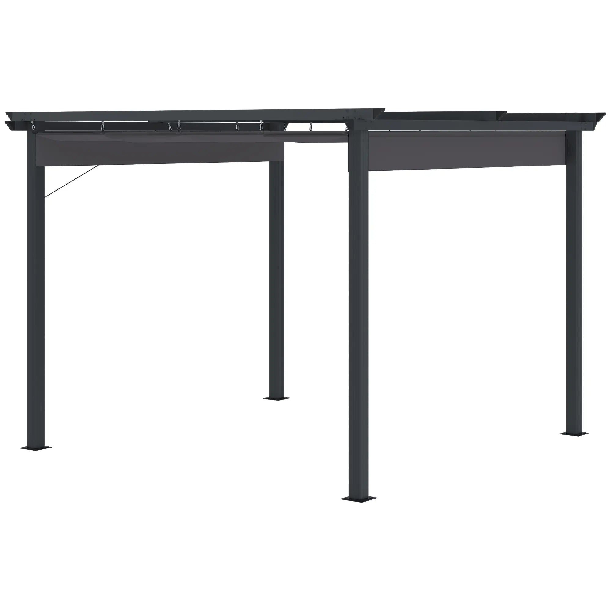 Outsunny Pergola 2,95x2,95?m mit Schiebedach Grau