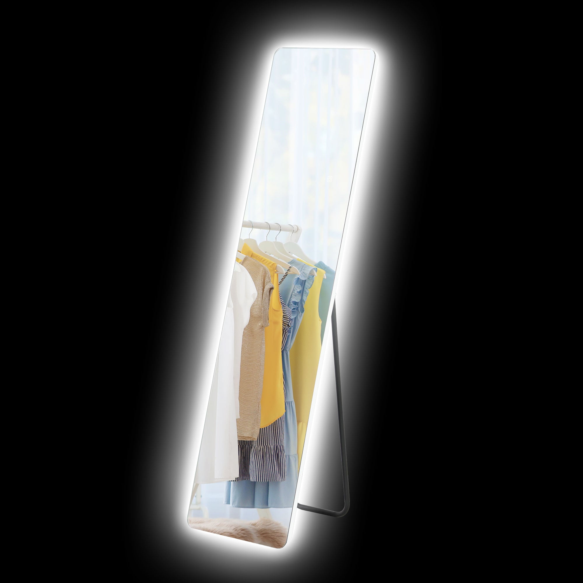 HOMCOM LED Ganzkörperspiegel, Touch-Steuerung, dimmbar, rahmenlos, 40 x 150 cm