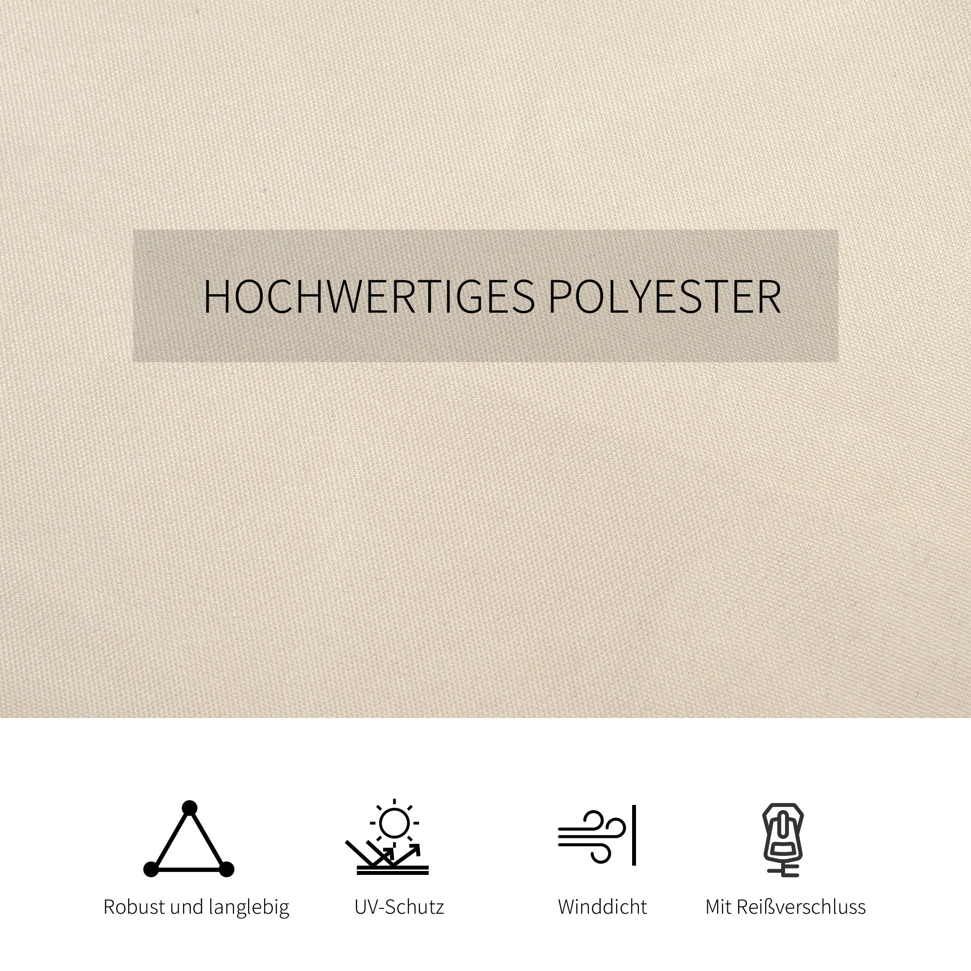 Outsunny Seitenwand 4er Set für 3x4m Pavillon Seitenteile mit Haken 352 x 205 cm Wasserdicht stabil winterfest Seitenteil Seitenwände für Partyzelt Gartenpavillon Beige