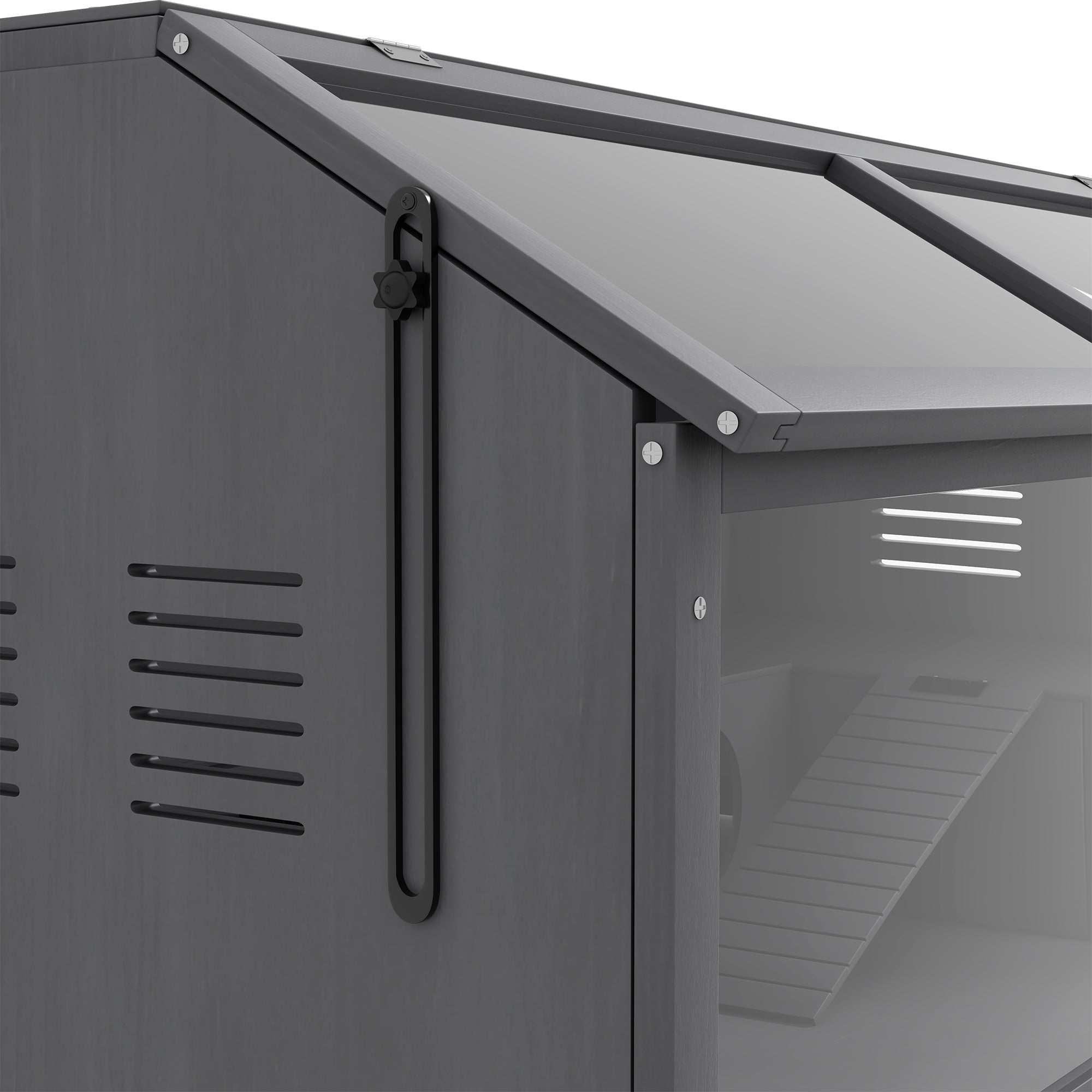 PawHut Kleintierkäfig Nagerkäfig, mit Zubehör, Tannenholz,100 cm x 52 cm x 50 cm, Grau