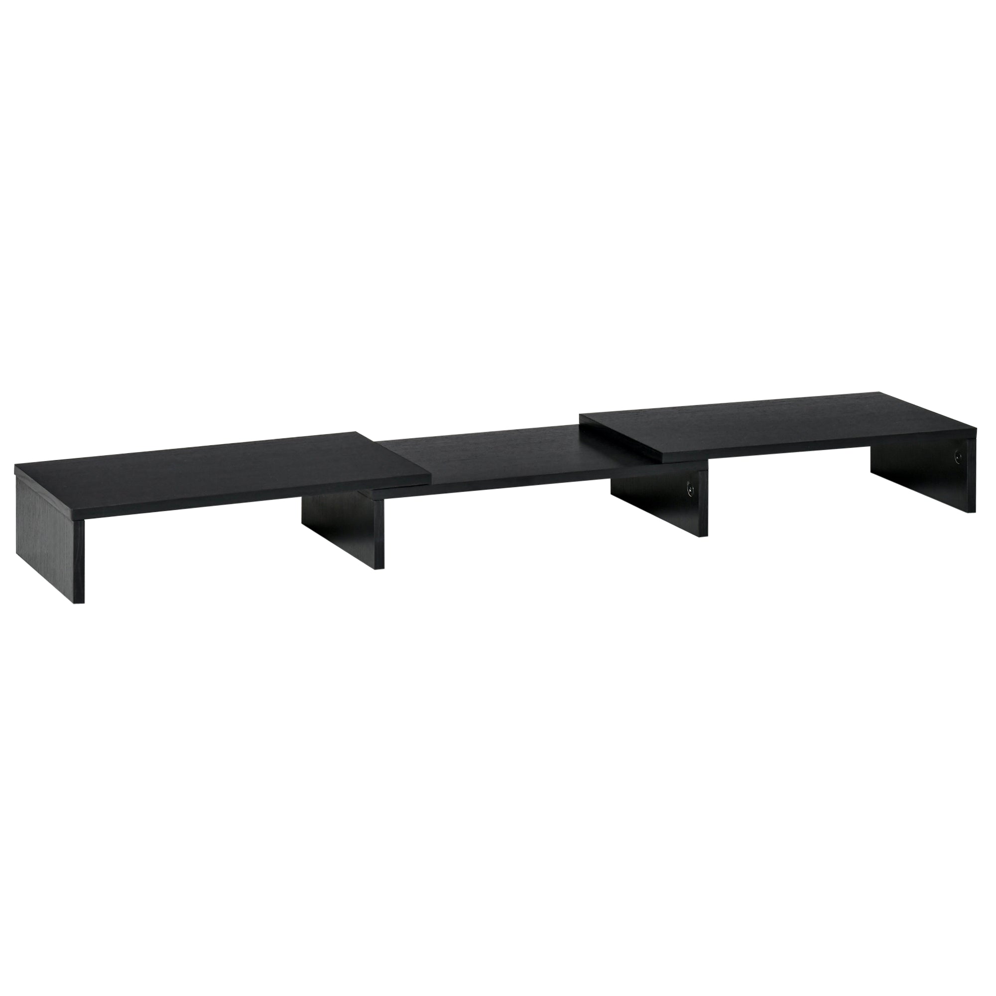 Vinsetto Monitorständer Monitor Stand Dual Bildschirmerhöhung Verstellbare Länge und Schwenkwinkel Bildschirmständer für PC Notebook Laptop Drucker 80-117 x 23,5 x 10 cm Schwarz