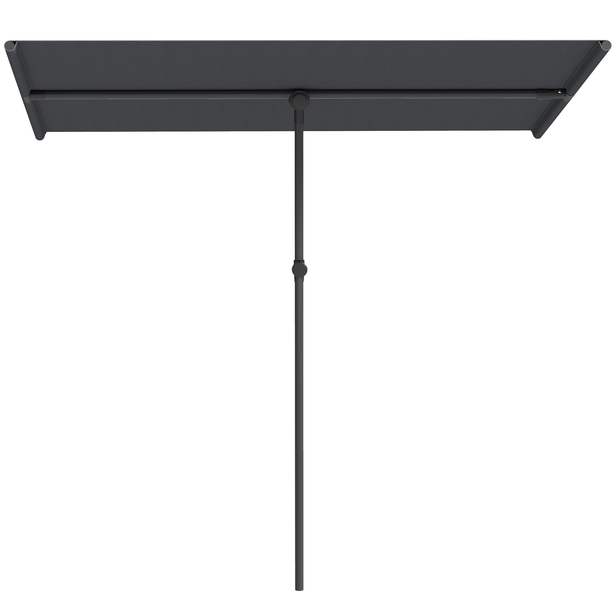 Outsunny Sonnenschirm 180 Grad drehbar Höhenverstellbar Gartenschirm mit Aluminium-Mast 150x205cm Dunkelgrau