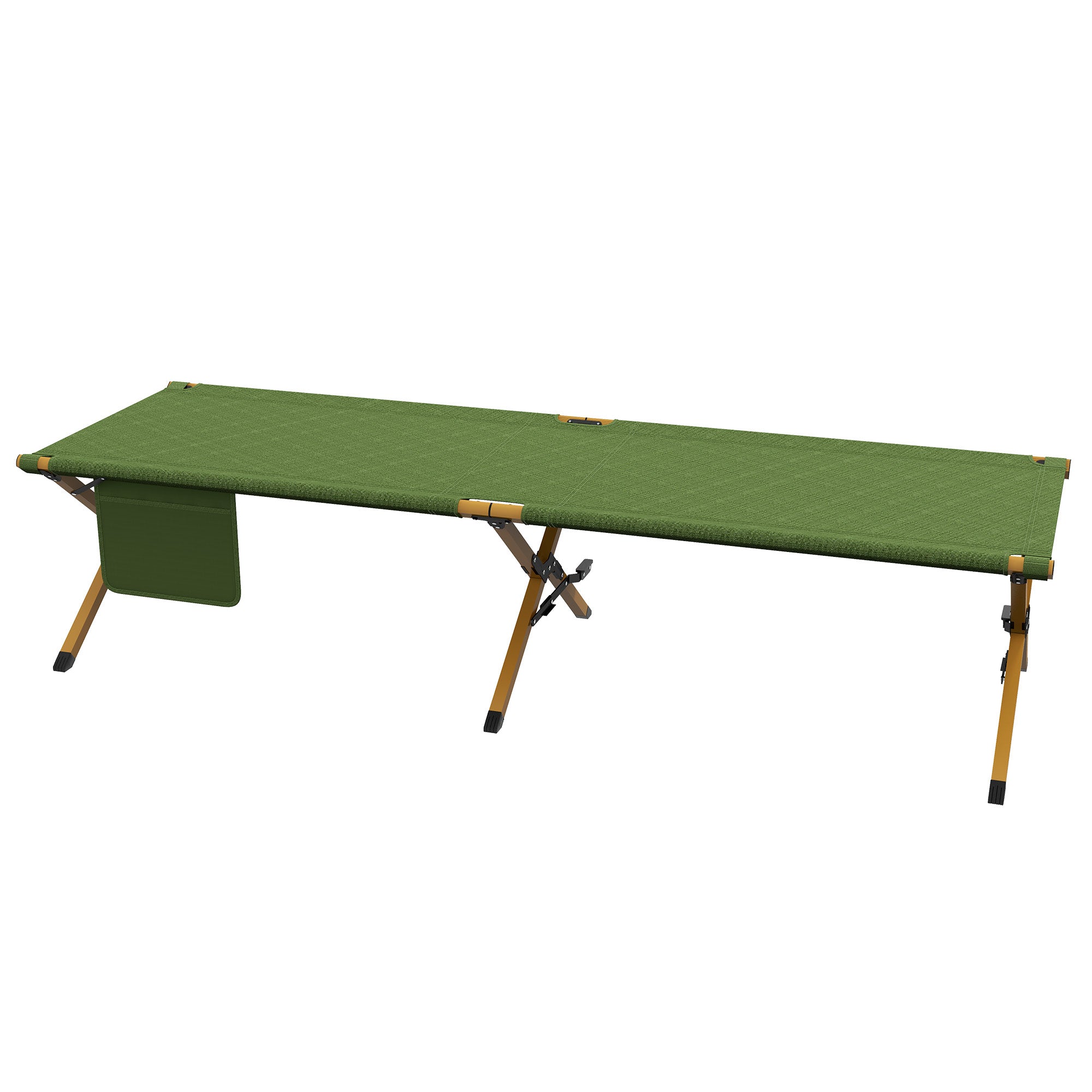 Outsunny Sonnenliege Strandliege Gartenliege, klappbar, wetterbeständig, 196 cm x 64 cm x 45 cm, Dunkelgrün