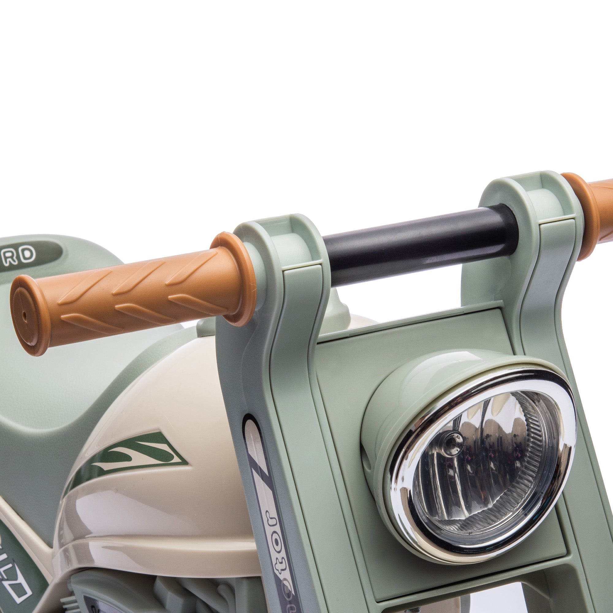 AIYAPLAY Rutschauto, Motorrad-Design, Musik und Seifenblasen, für 2-5 Jahre, Cremeweiß