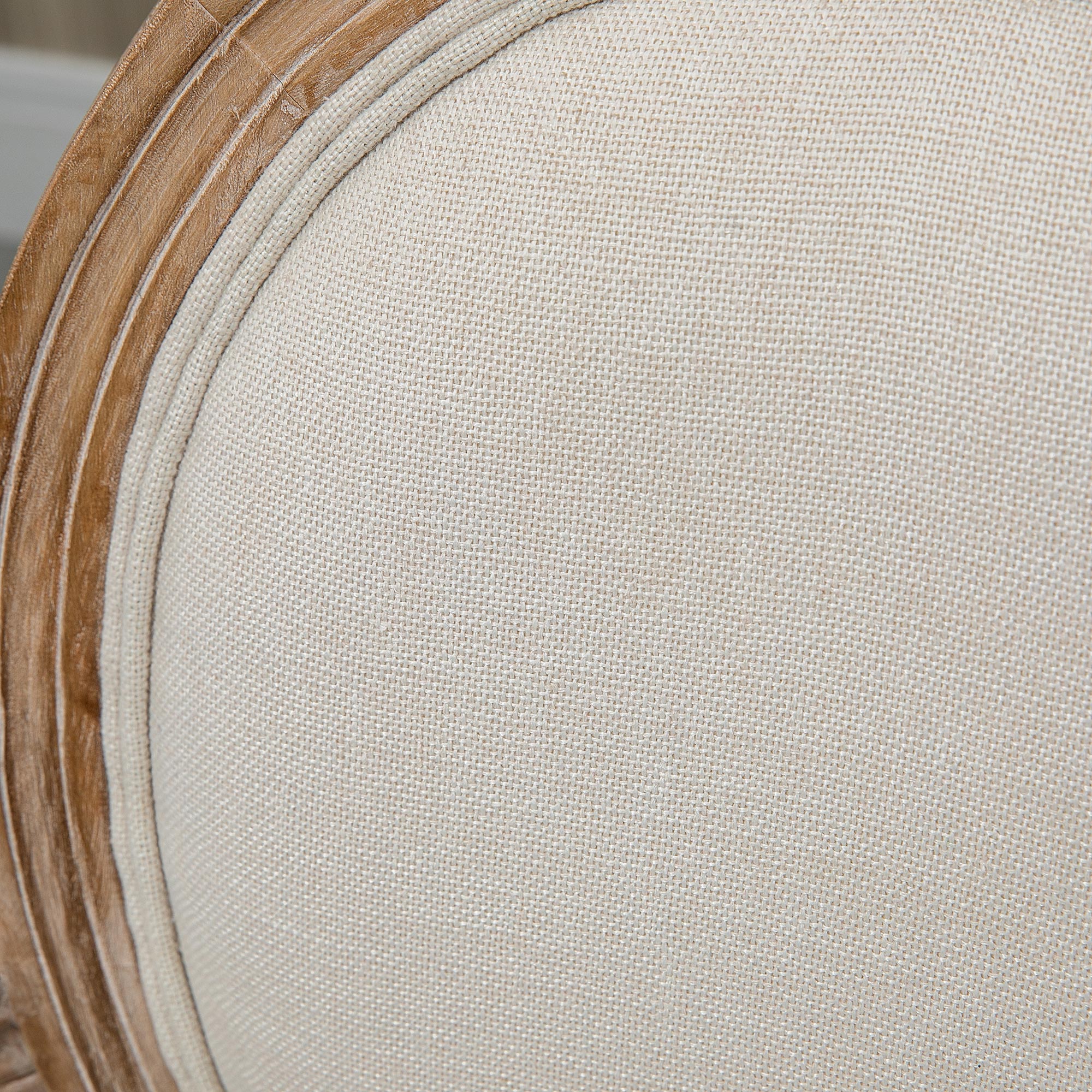 HOMCOM Küchenstuhl im Antik-Design, atmungsaktiver Bezug, Leinenoptik, Massivholzrahmen, 56 x 54 x 96cm, cremeweiß