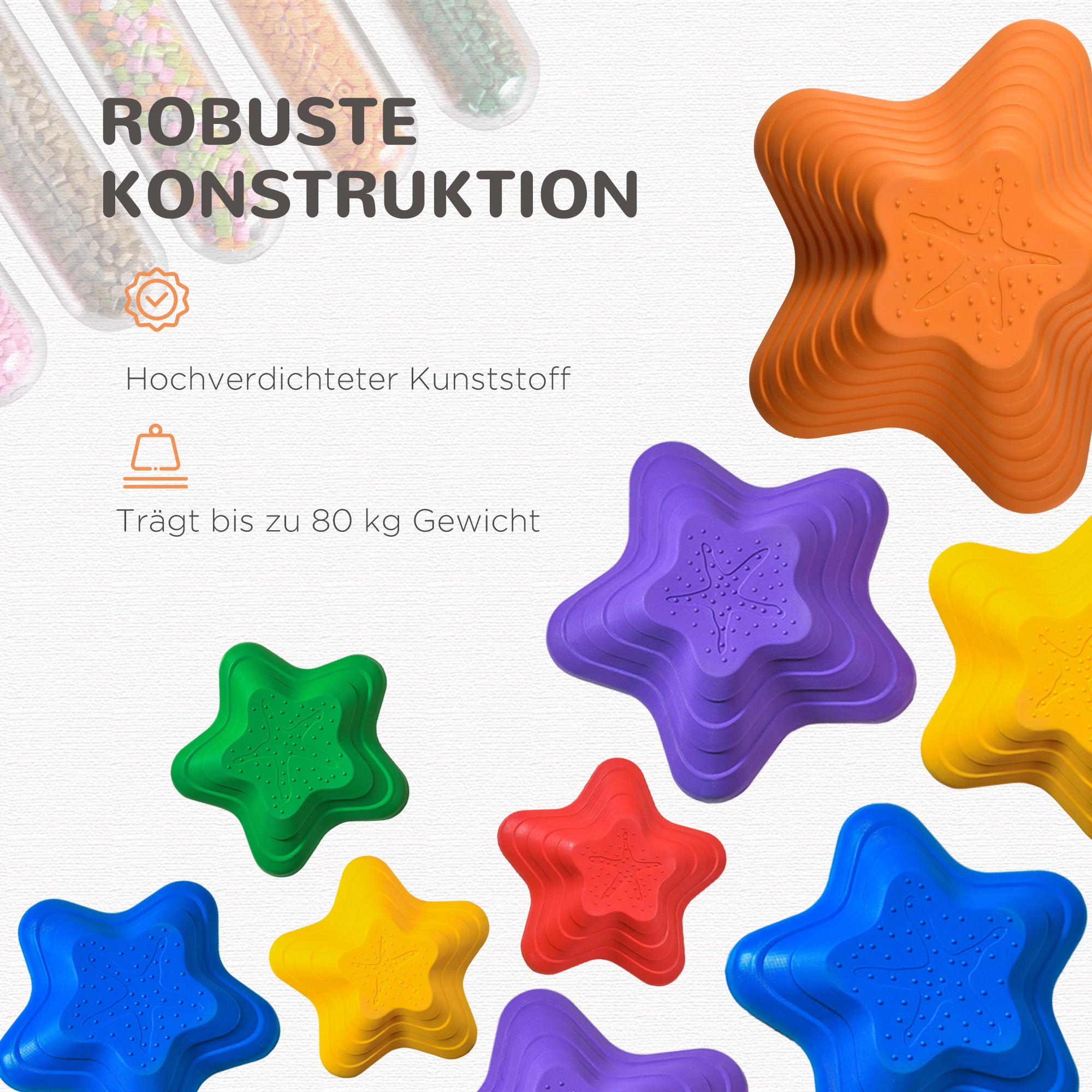 Outsunny Trittsteine für Kinder, stapelbar, rutschfest, 3 Größen, bis 80 kg, In-/Outdoor