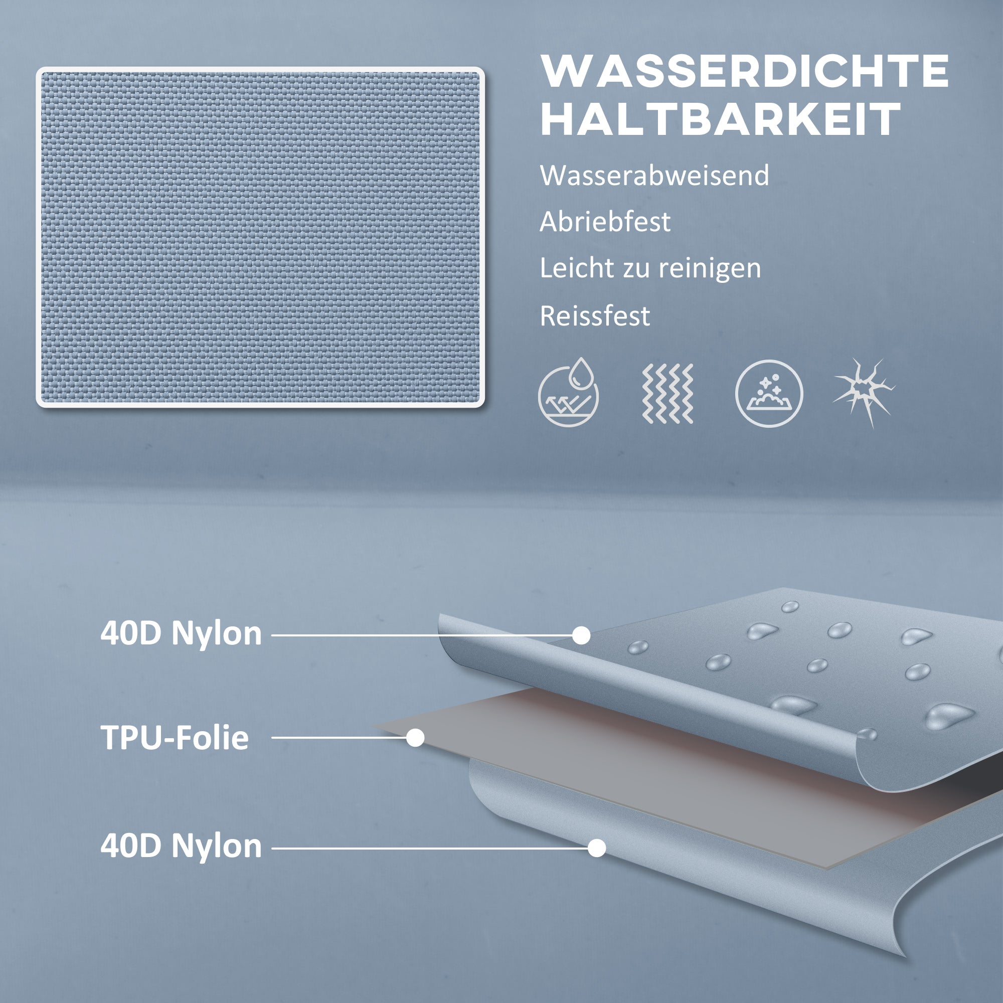 Outsunny Luftmatratze Campingmatratze, inkl. Luftpumpe, 1 Kissen, 200 x 135 x 10 cm, Blau