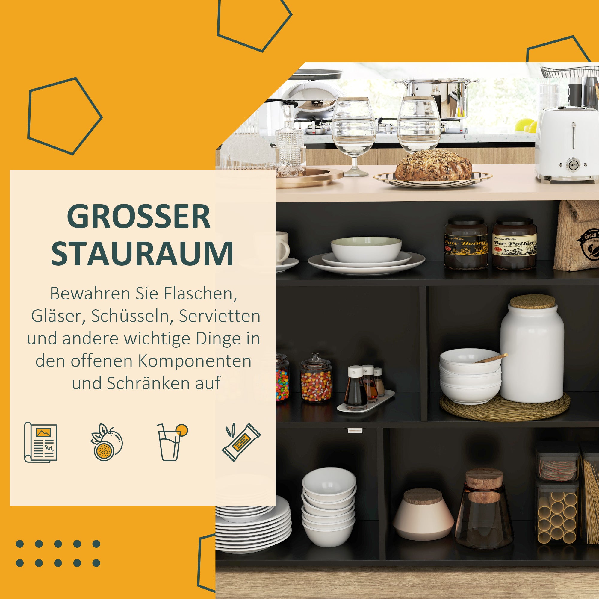 HOMCOM 3-tlg. Barset, Bartisch mit klappbarer Tischplatte, 2 Barhocker, 6 Staufächer, schwarz+Eiche, 116 x 70 x 89,5 cm