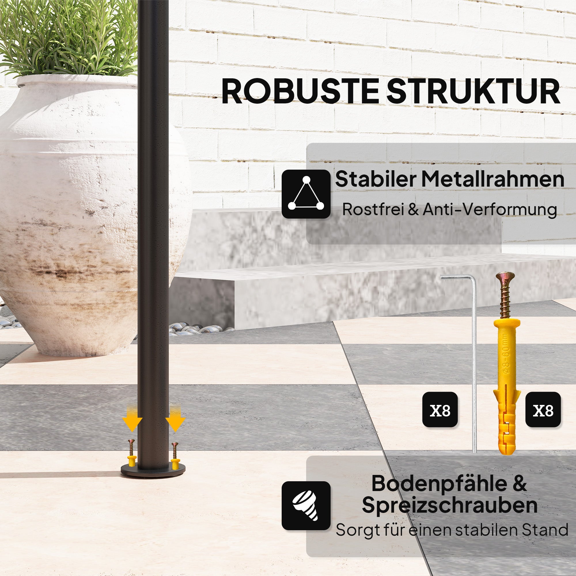 Outsunny Grillpavillon mit LED 240 x 150 x 258 cm wasserabweisend flammhemmend Gartenpavillon mit Doppelschichtdach