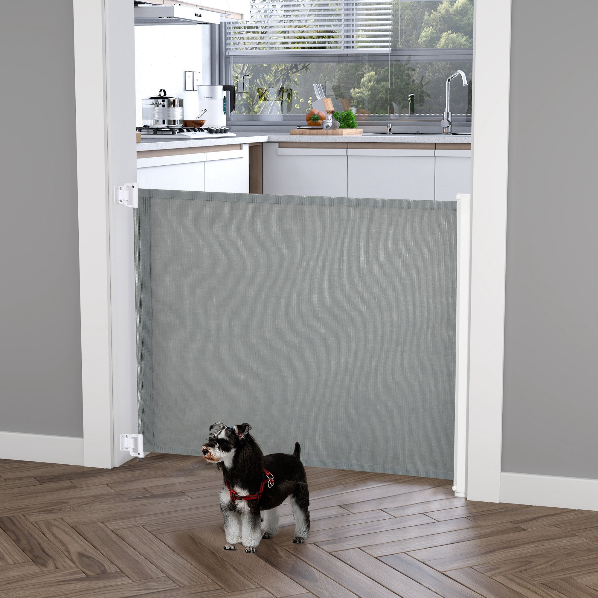 PawHut Türschutzgitter 115x82,5 cm ausziehbar für Hunde