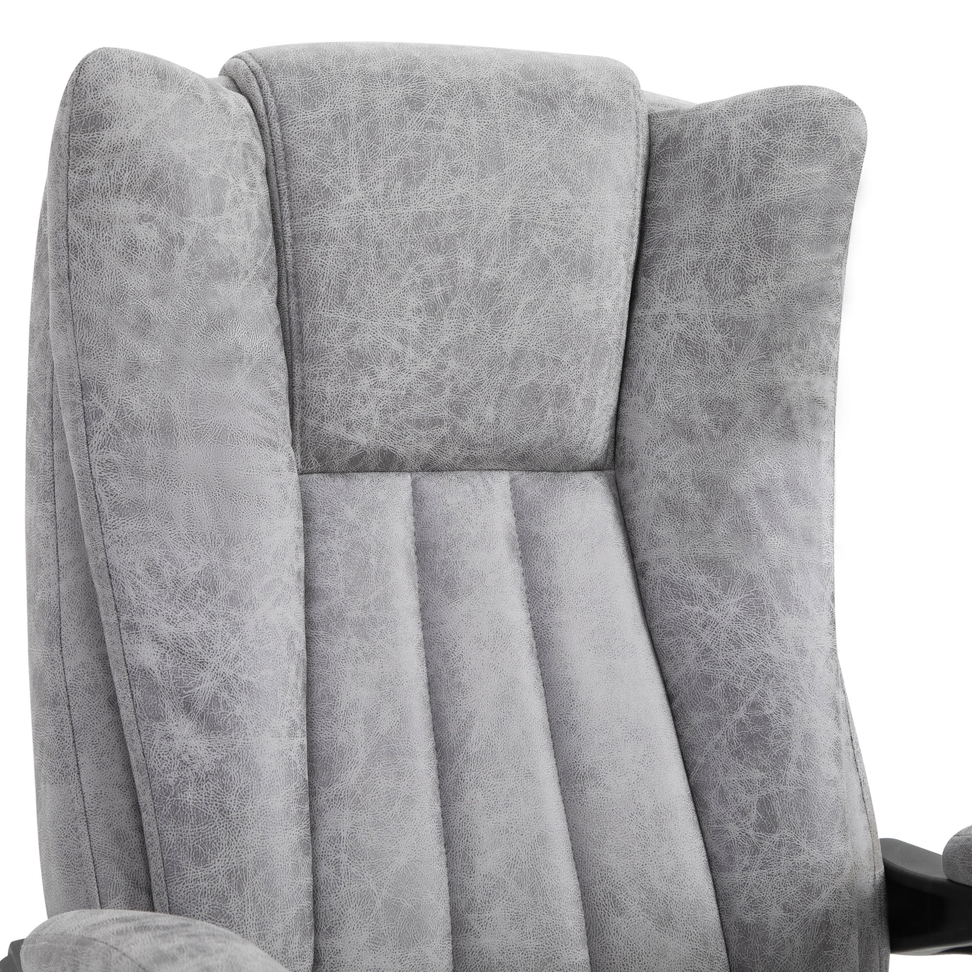 Vinsetto Bürostuhl mit Massagefunktion, Ergonomischer Schreibtischstuhl mit Heizfunktion, Liegefunktion, Höhenverstellbarer Drehstuhl mit Fußstütze, Seitentasche, Grau